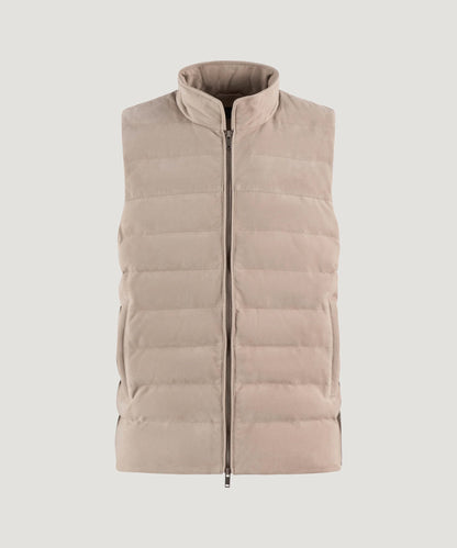 SOCI3TY Bodywarmer lichtbeige suède - The Society Shop