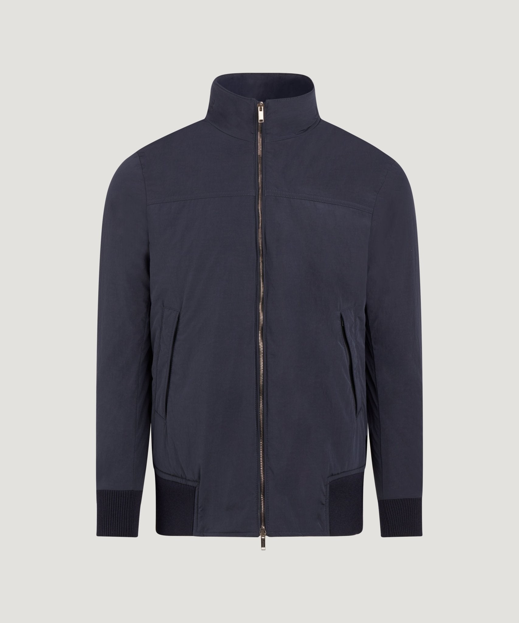 SOCI3TY Bomber jacket gewassen katoen/nylon donkerblauw - THE SOCIETY SHOP