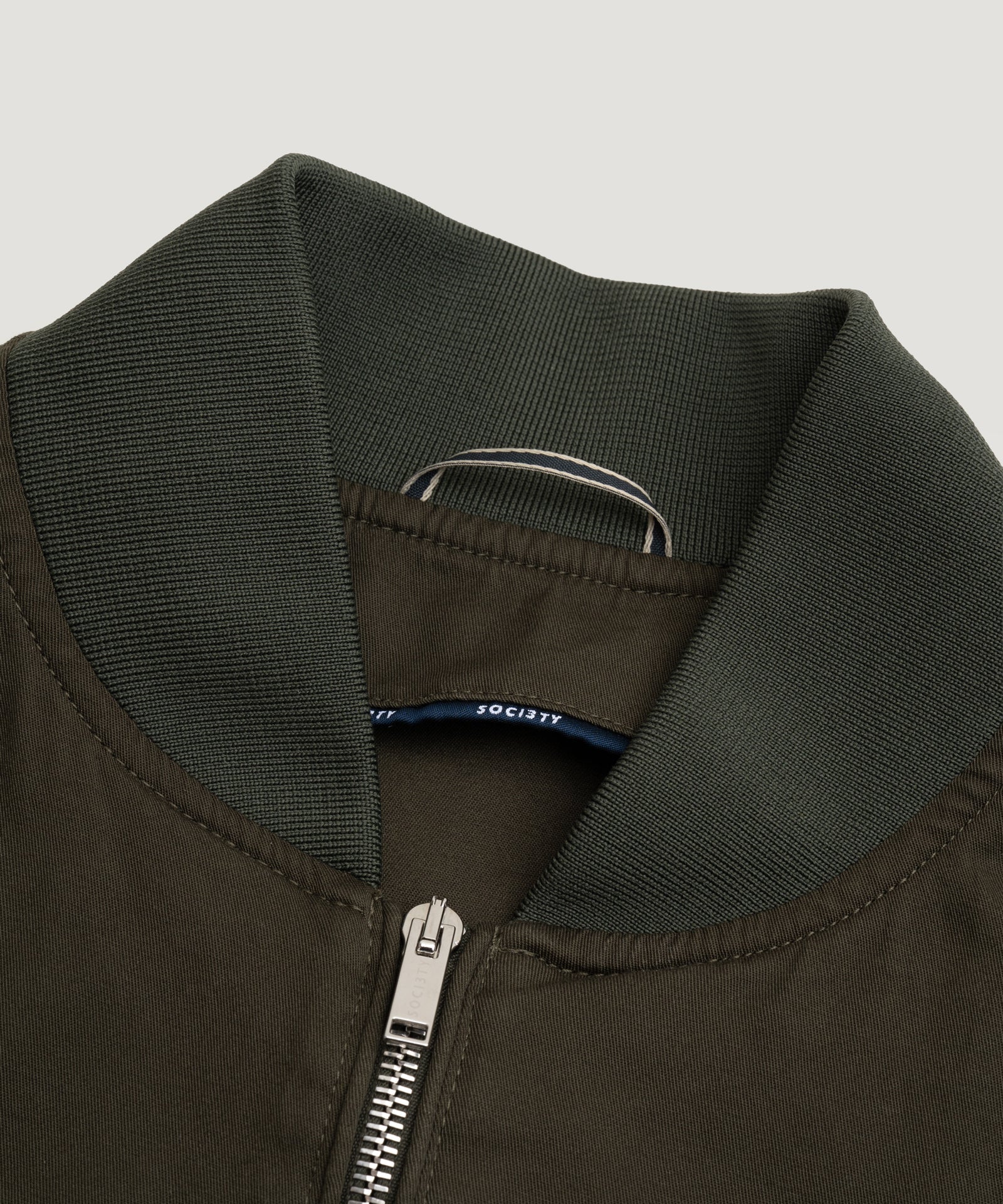 SOCI3TY Limited Fashion Bomberjack fine cotton gabardine donkergroen - THE SOCIETY SHOP