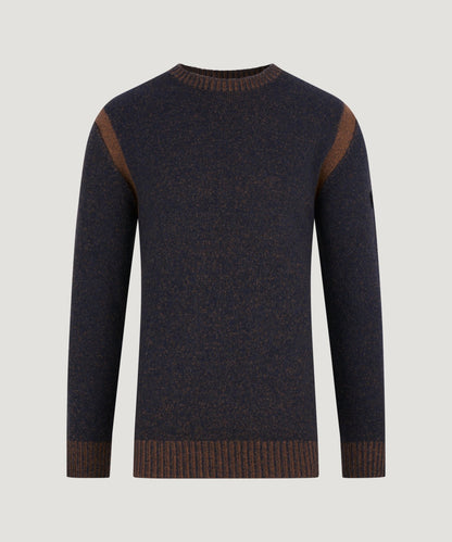 Peuterey Borras Vanise Effect trui crewneck wolmix donkerblauw - The Society Shop