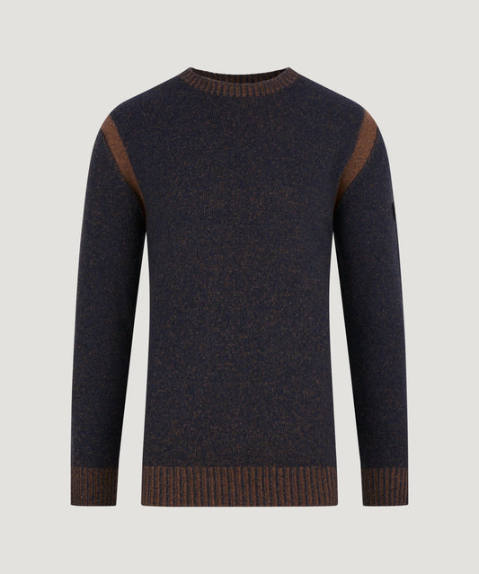 Peuterey Borras Vanise Effect trui crewneck wolmix donkerblauw - The Society Shop