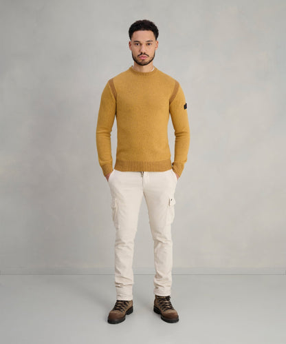 Peuterey Borras Vanise Effect trui crewneck wolmix geel - The Society Shop