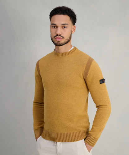 Peuterey Borras Vanise Effect trui crewneck wolmix geel - The Society Shop