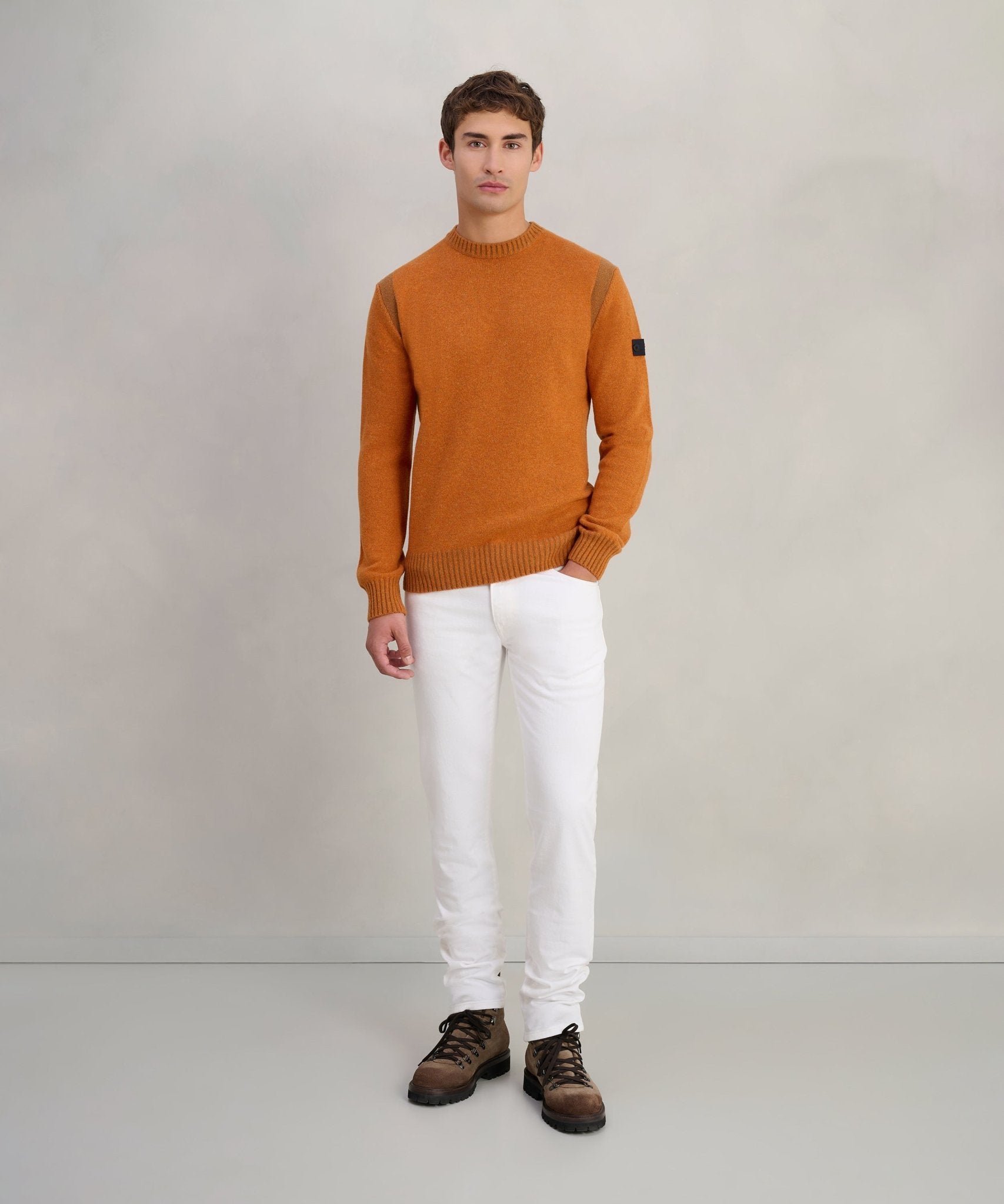 Peuterey Borras Vanise Effect trui crewneck wolmix oranje - The Society Shop