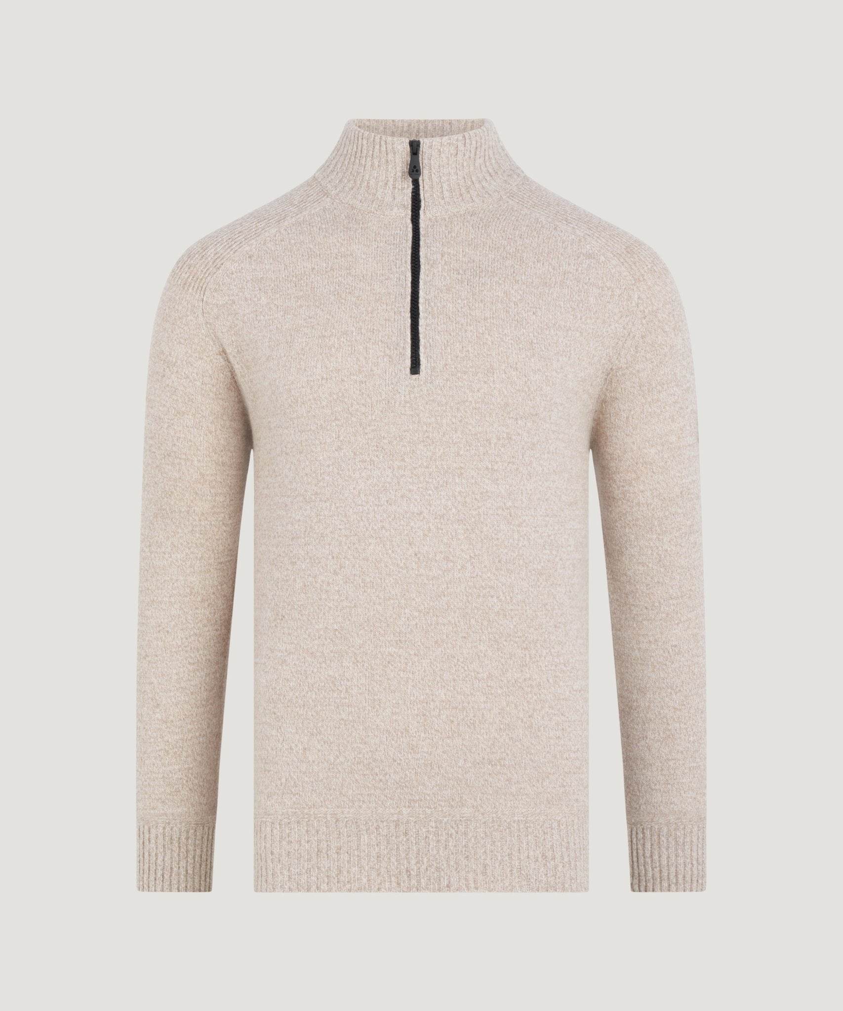Peuterey Braille 02 half - zip trui beige - THE SOCIETY SHOP