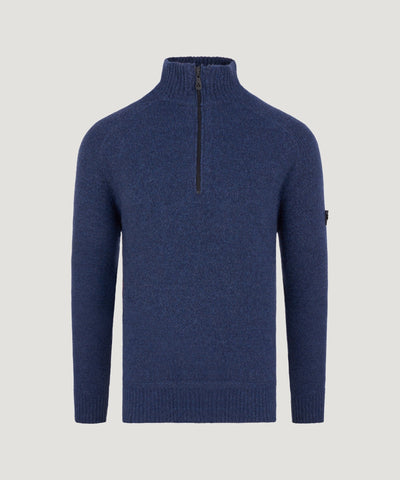 Peuterey Braille 02 half - zip trui blauw - THE SOCIETY SHOP