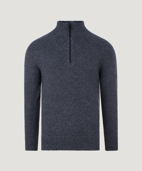 Braille 02 half-zip trui donkerblauw