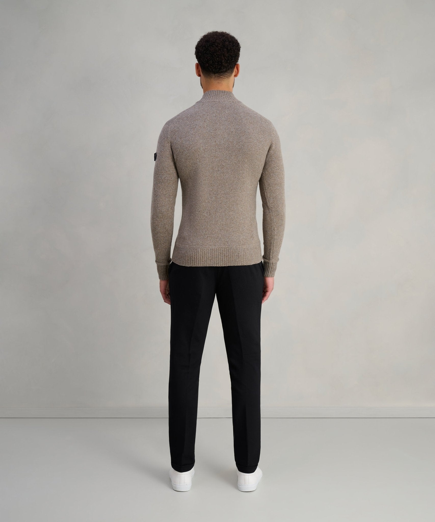 Peuterey Braille 02 half - zip trui lichtbruin - The Society Shop