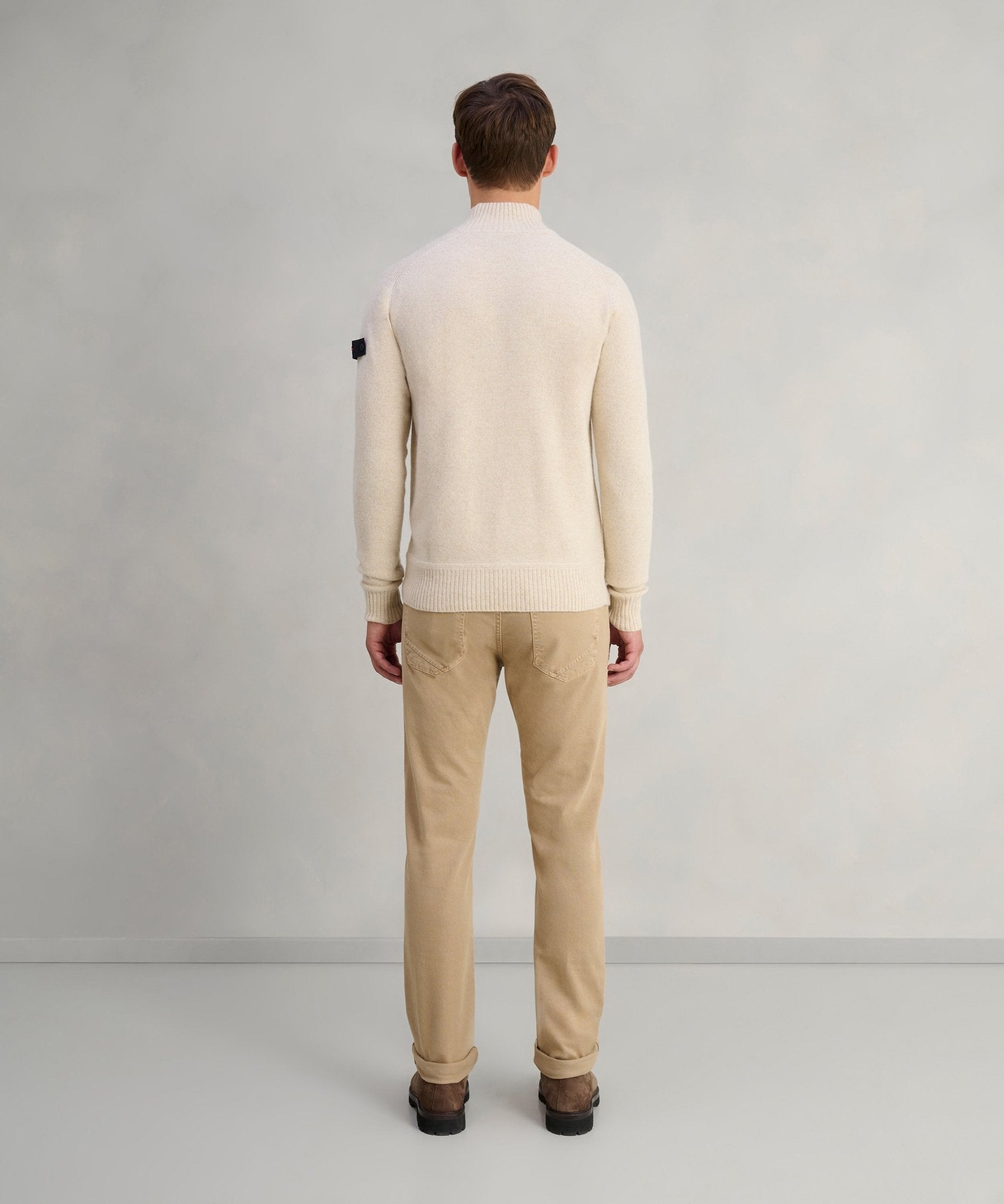 Peuterey Braille 02 half - zip trui off - white - The Society Shop