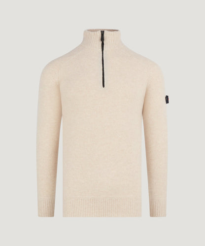 Peuterey Braille 02 half - zip trui off - white - The Society Shop