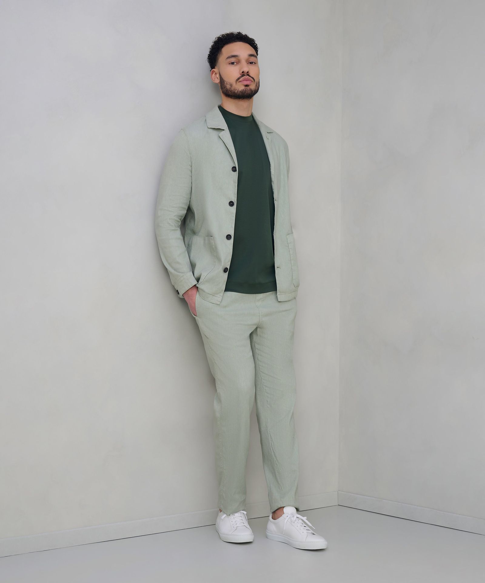 Fradi Broek linnen mintgroen - THE SOCIETY SHOP