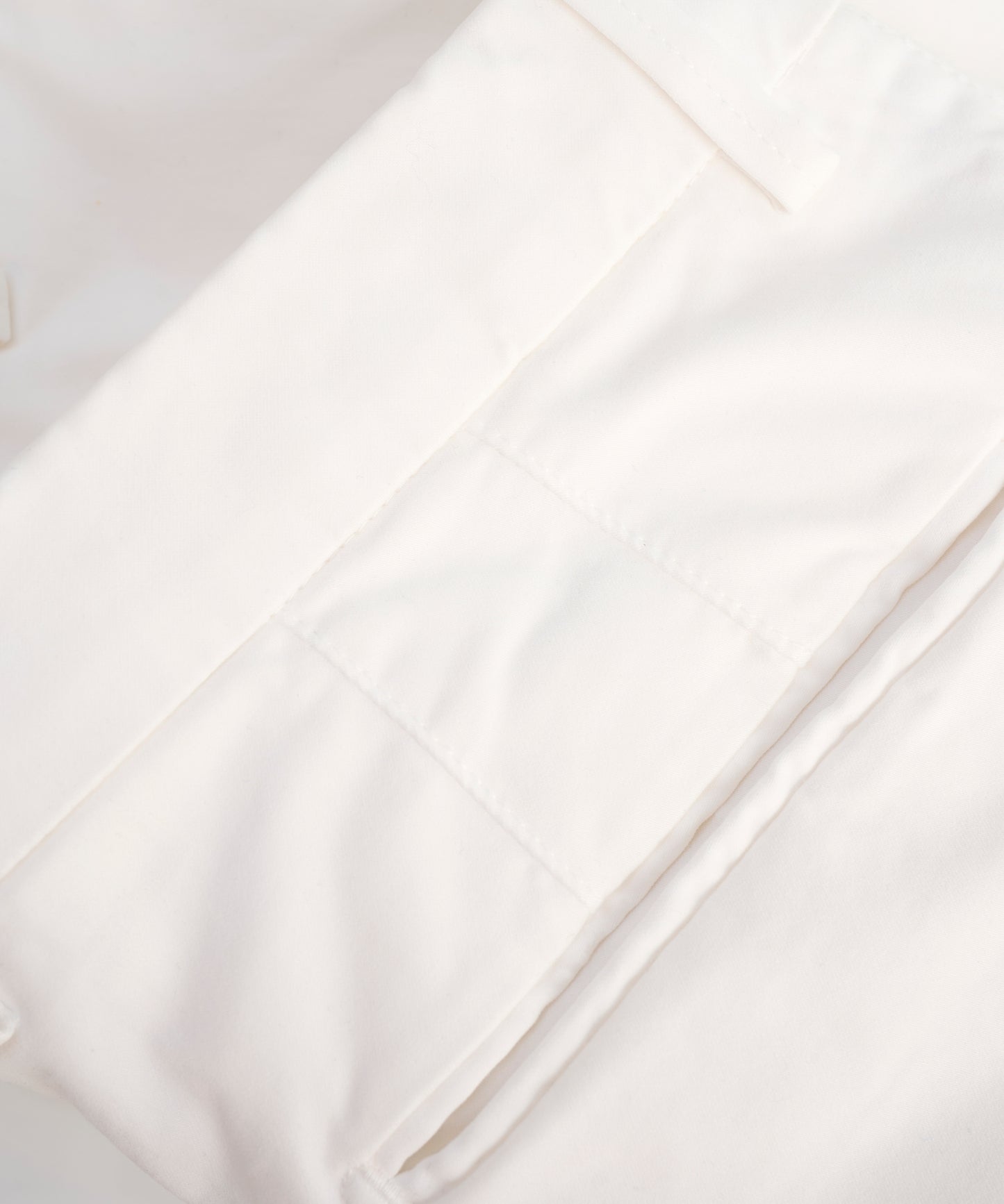 Chino katoen satin stretch off-white