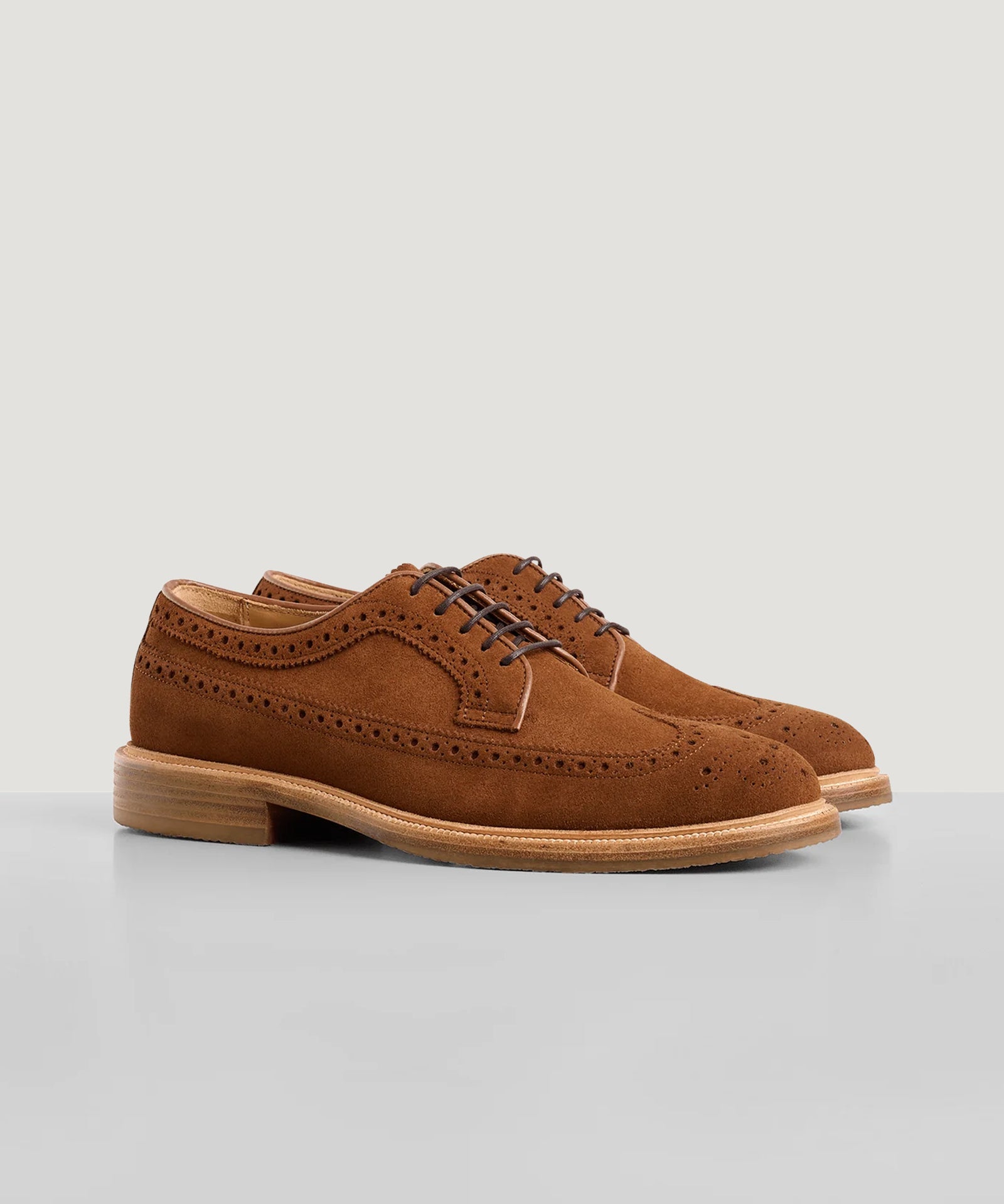 SOCI3TY Brogue veterschoen suède bruin - The Society Shop