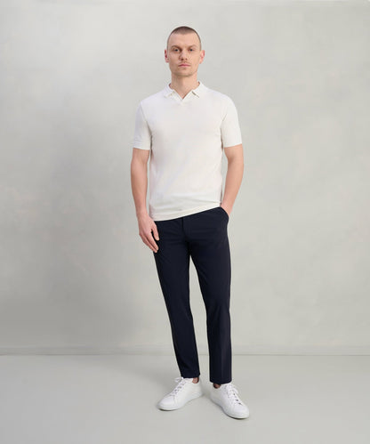 SOCI3TY Buttonless tech knit polo viscose/nylon off - white - The Society Shop