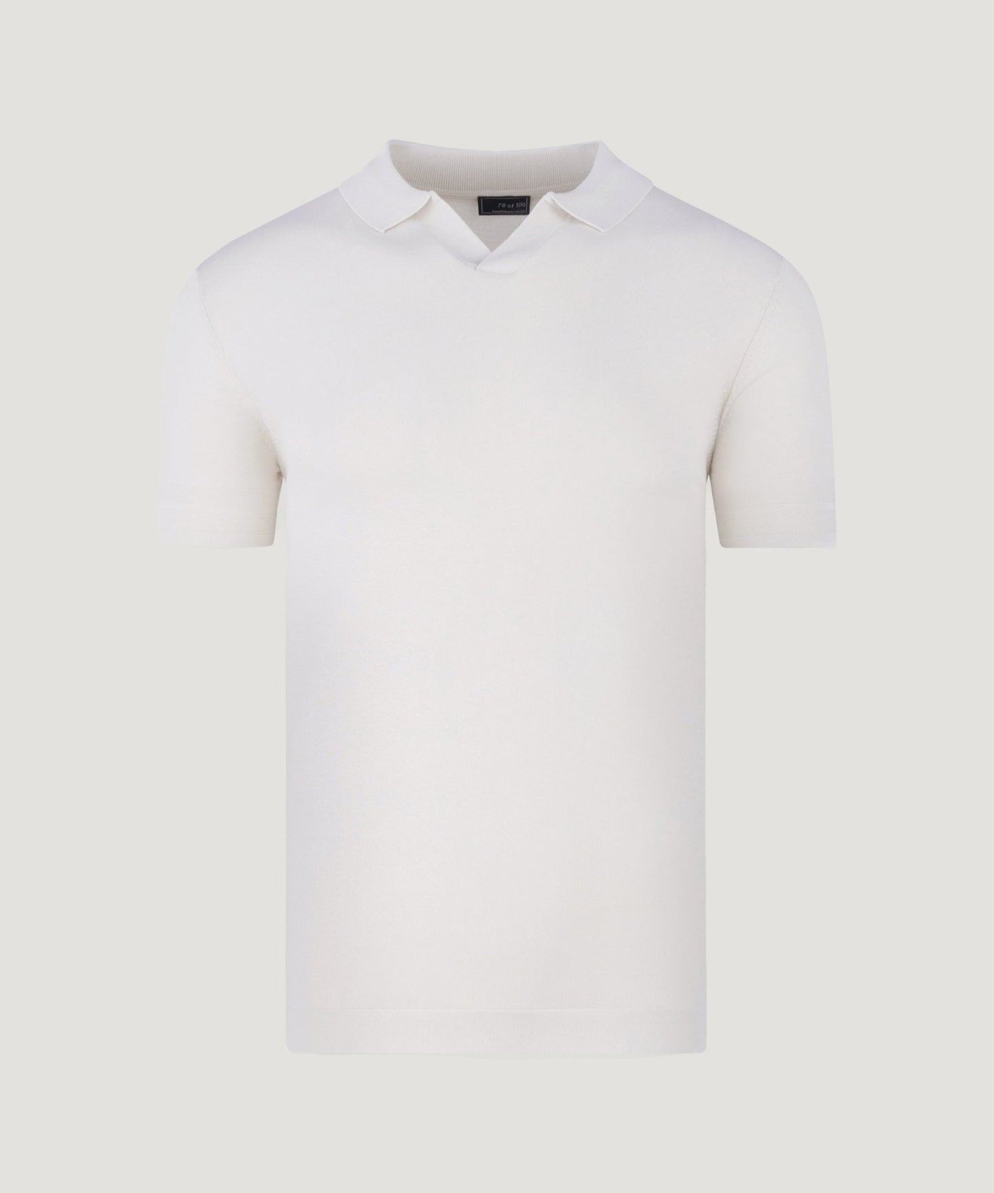 SOCI3TY Buttonless tech knit polo viscose/nylon off - white - The Society Shop