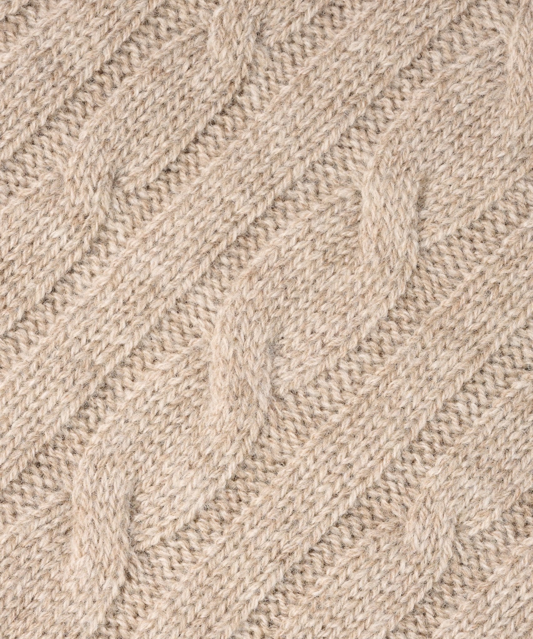 SOCI3TY Cable knit half - zip trui wol/kasjmier beige - THE SOCIETY SHOP