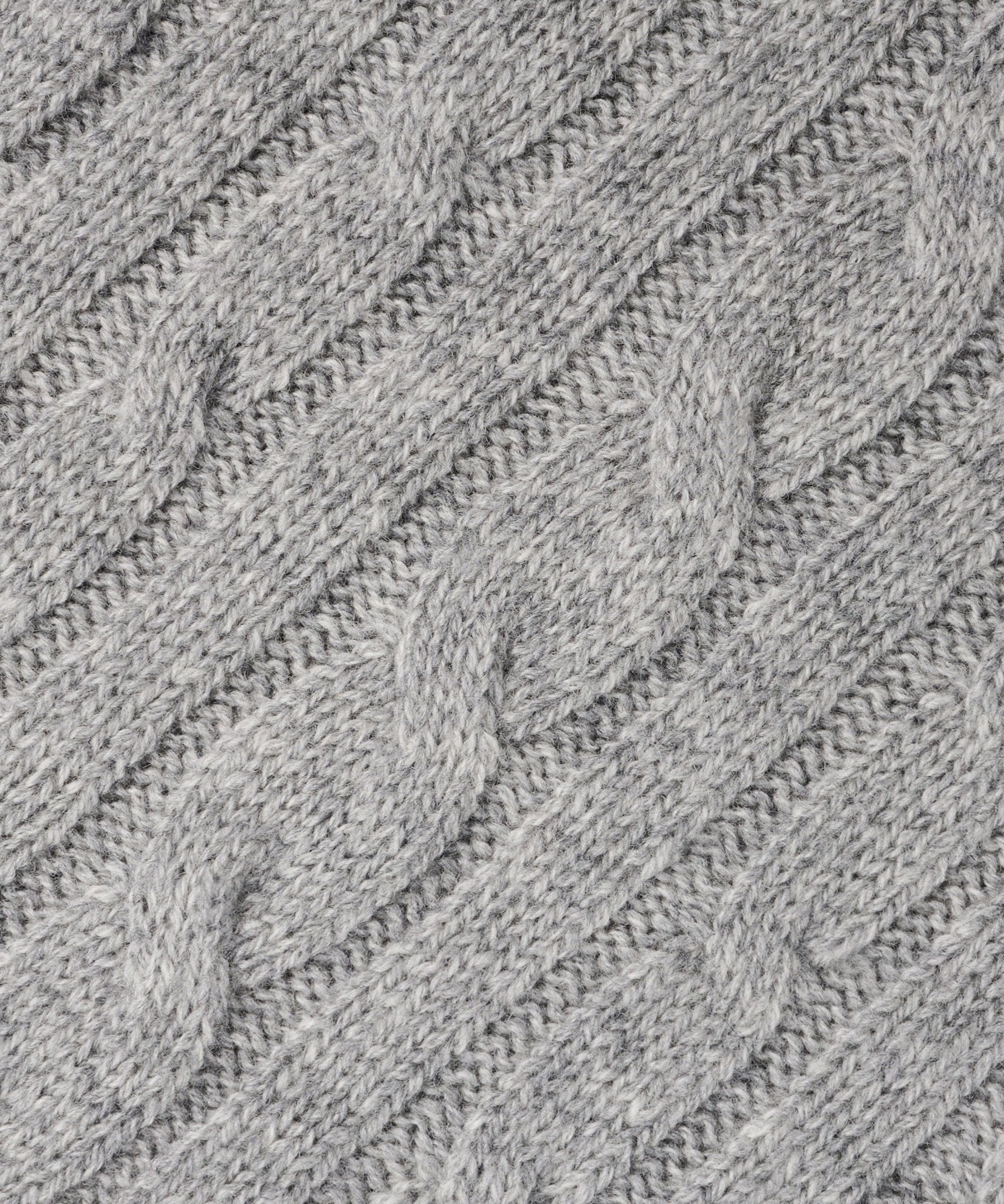 SOCI3TY Cable knit half - zip trui wol/kasjmier grijs - THE SOCIETY SHOP