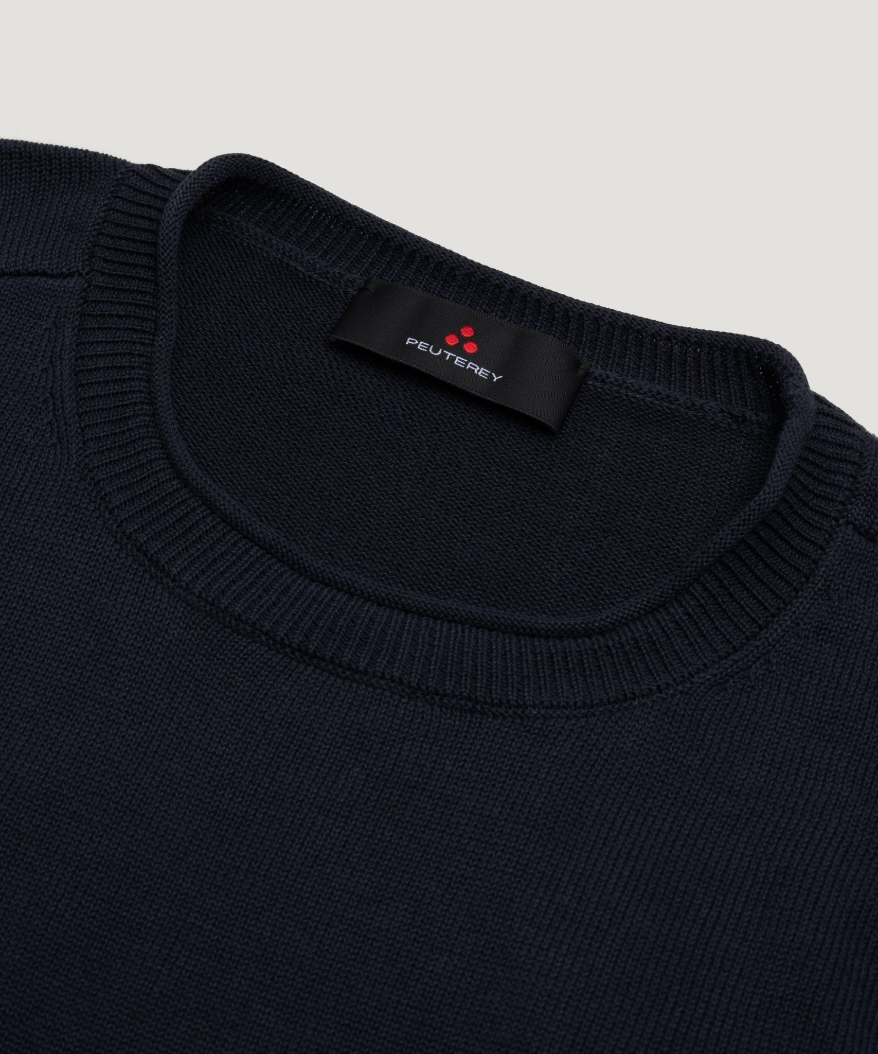 Peuterey Caliper knitted trui katoen donkerblauw - THE SOCIETY SHOP