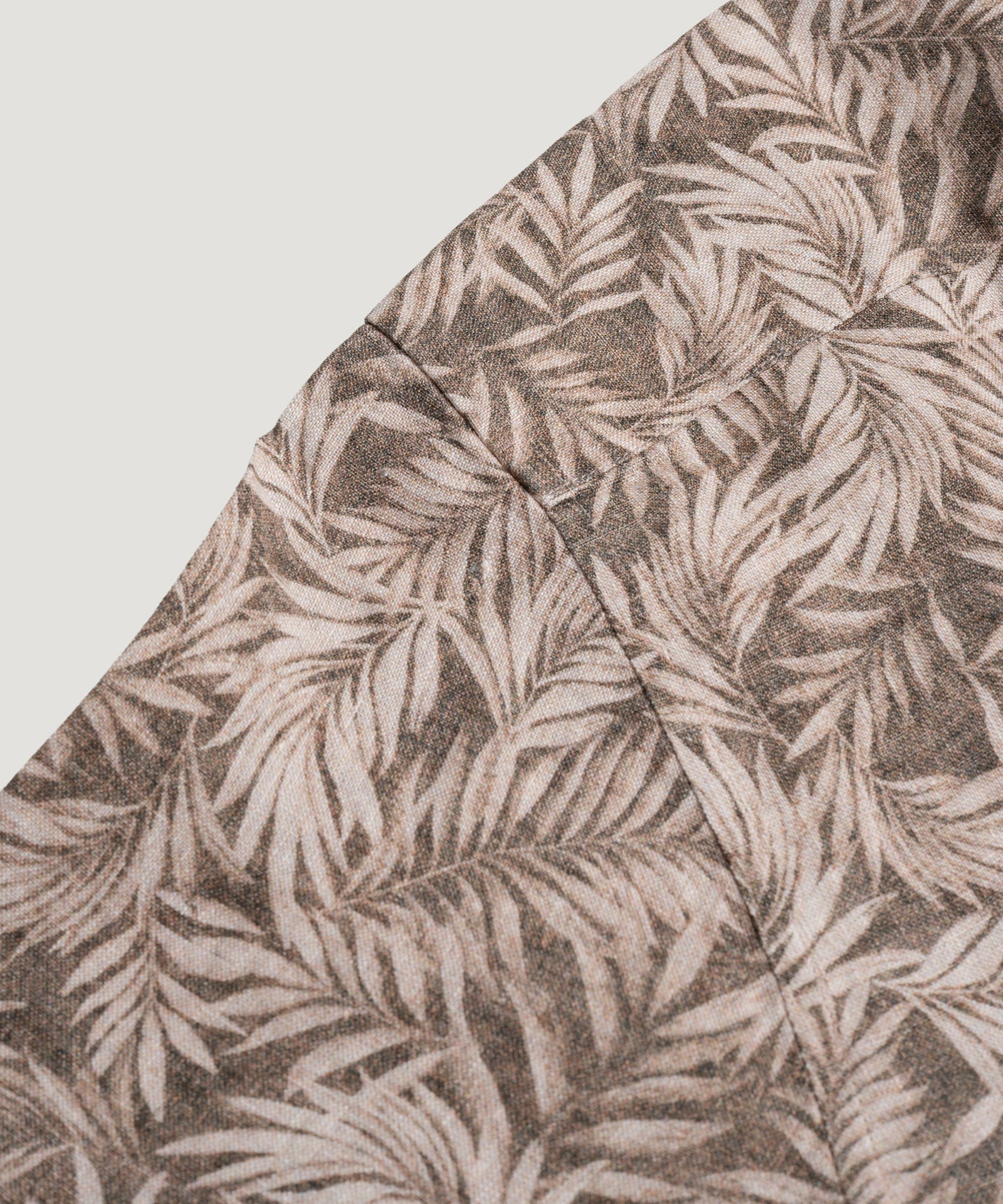 SOCI3TY Limited Fashion Camp shirt palm print linnen bruin - THE SOCIETY SHOP