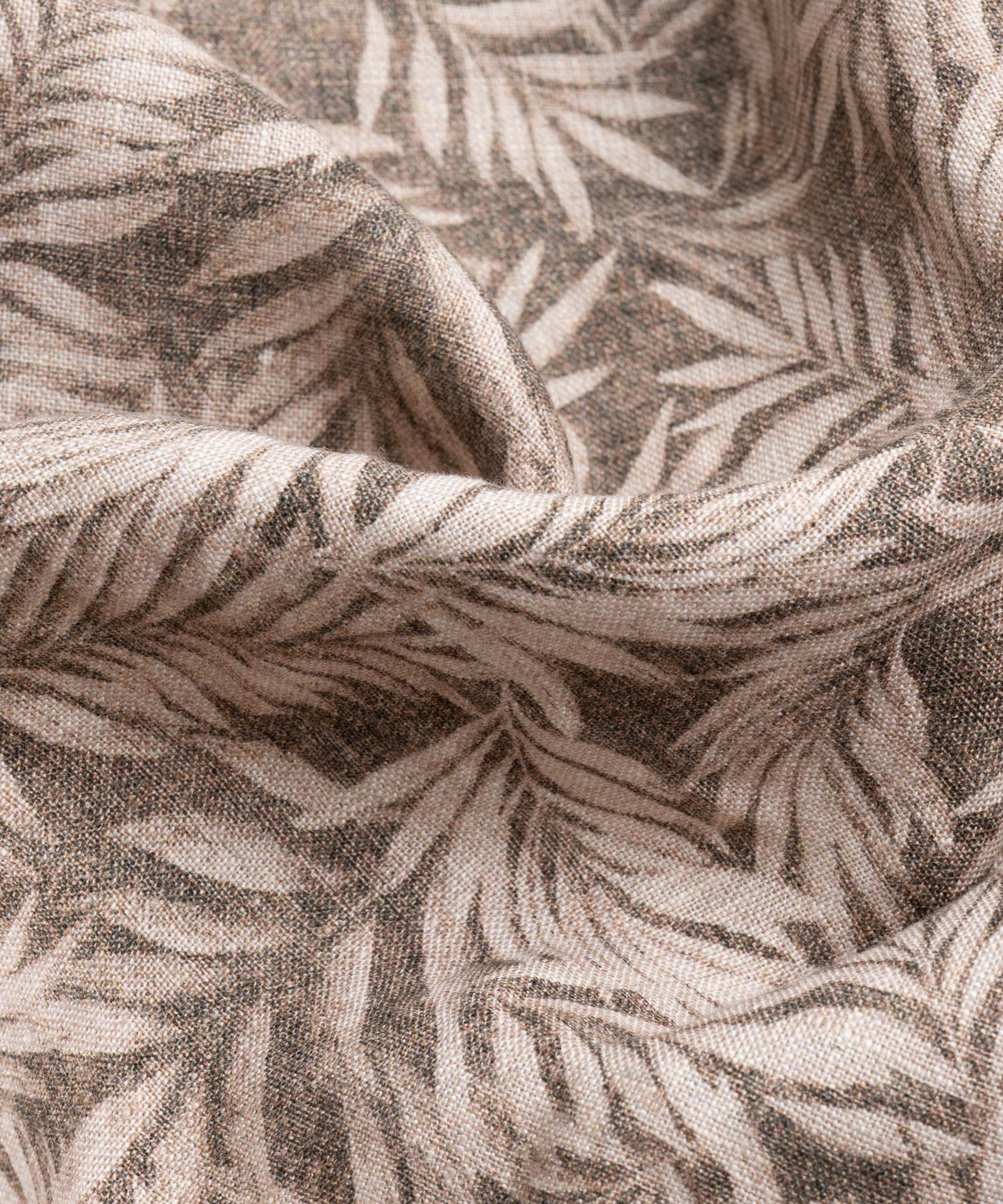 SOCI3TY Limited Fashion Camp shirt palm print linnen bruin - THE SOCIETY SHOP