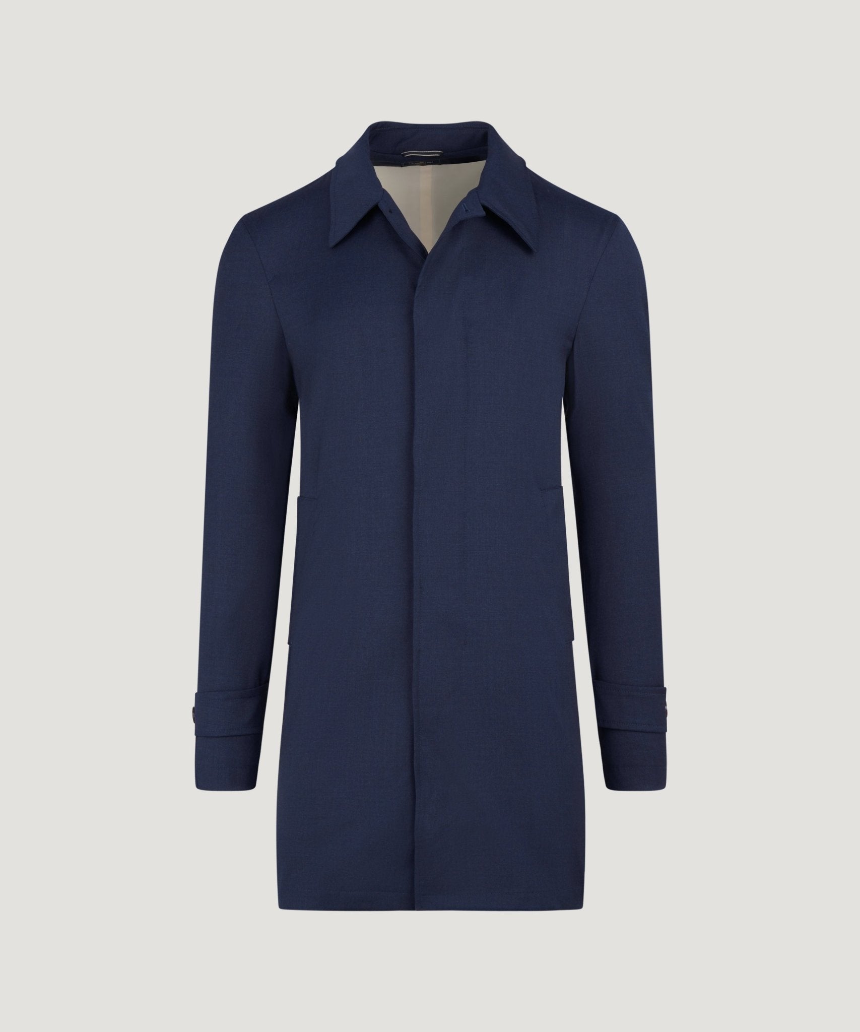 SOCI3TY Car coat wol stretch donkerblauw melange (by Reda) - The Society Shop