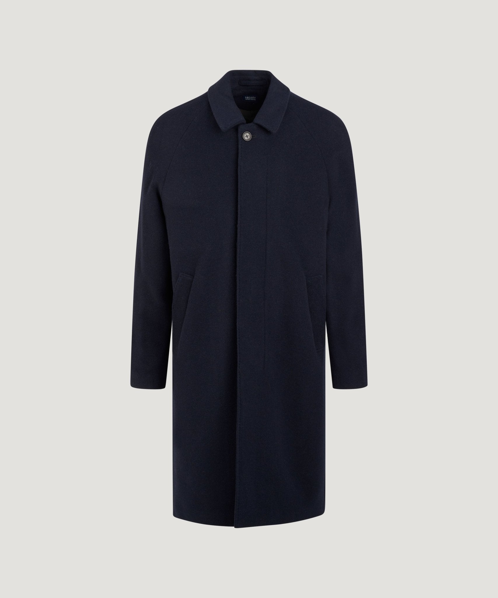 SOCI3TY Car coat wol/kasjmier donkerblauw - THE SOCIETY SHOP