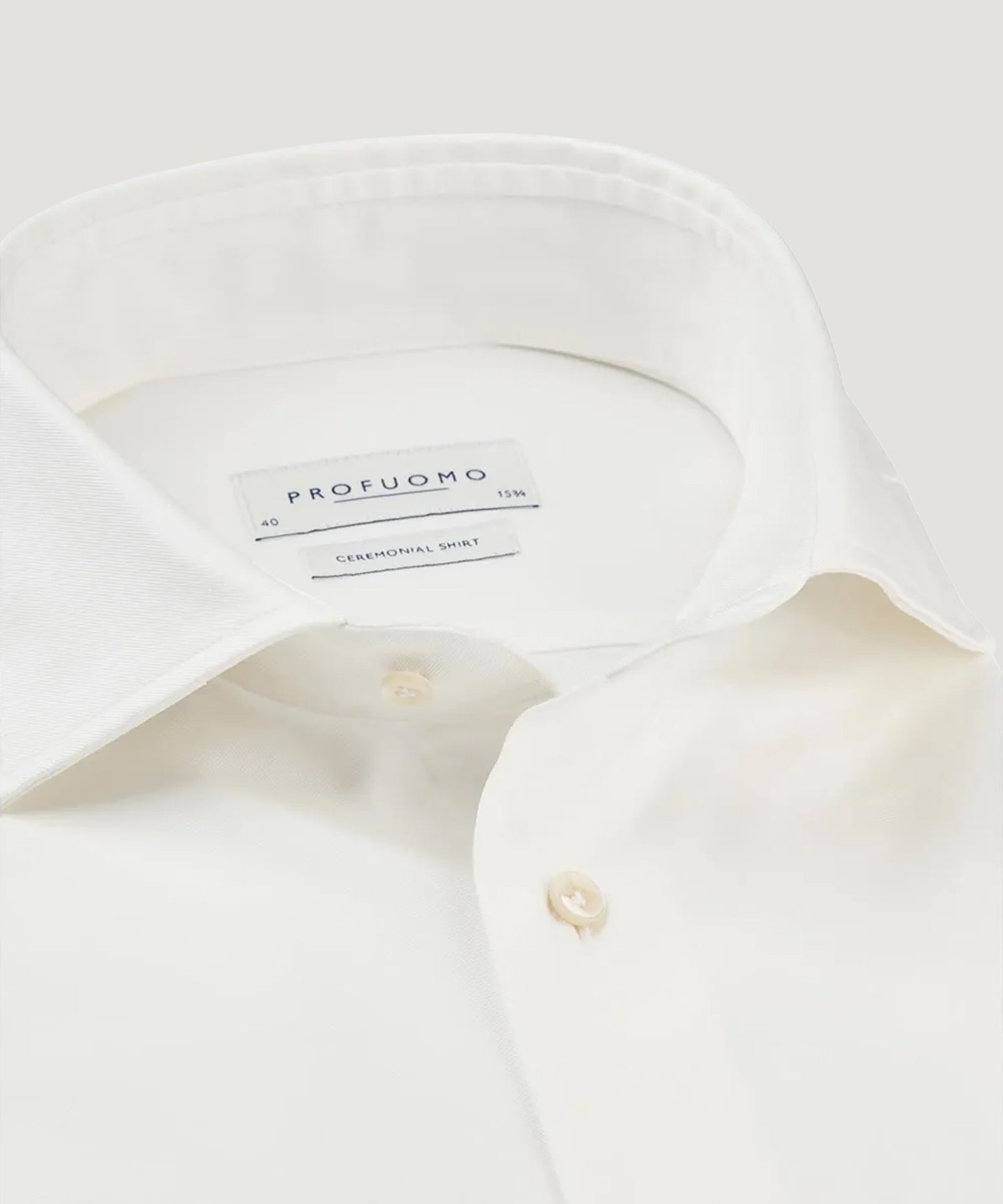 Profuomo Ceremonial shirt katoen royal twill off - white - THE SOCIETY SHOP