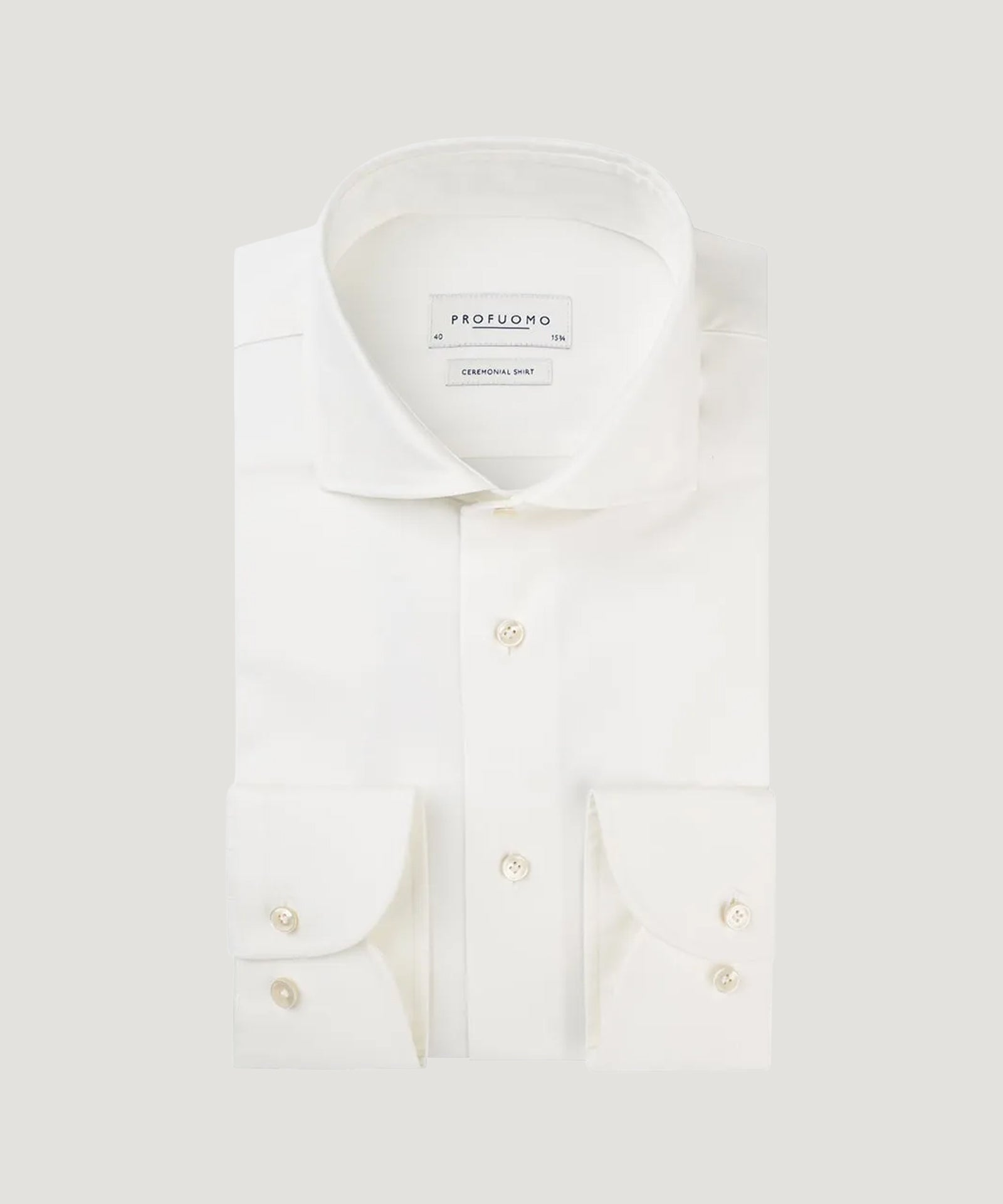 Profuomo Ceremonial shirt katoen royal twill off - white - THE SOCIETY SHOP