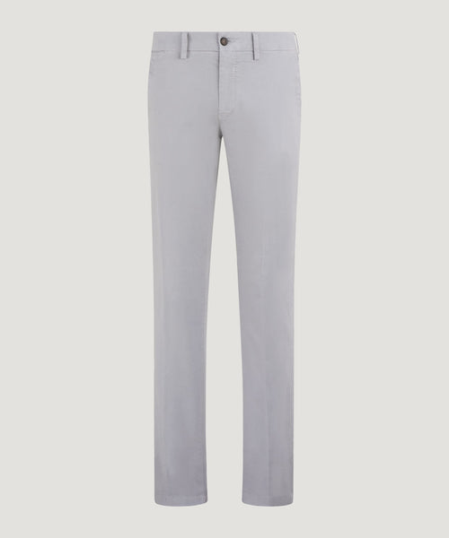 Chino katoen satin stretch lichtgrijs