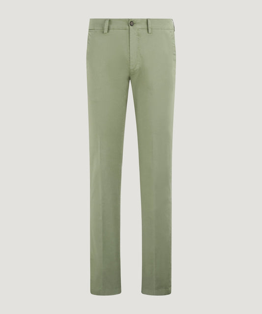 SOCI3TY Chino katoen satin stretch saliegroen - The Society Shop