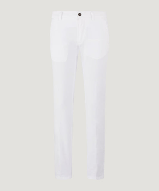 SOCI3TY Chino katoen satin stretch wit - The Society Shop