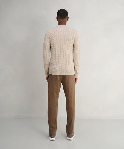 White Sand Chino katoen/zijde bruin - The Society Shop