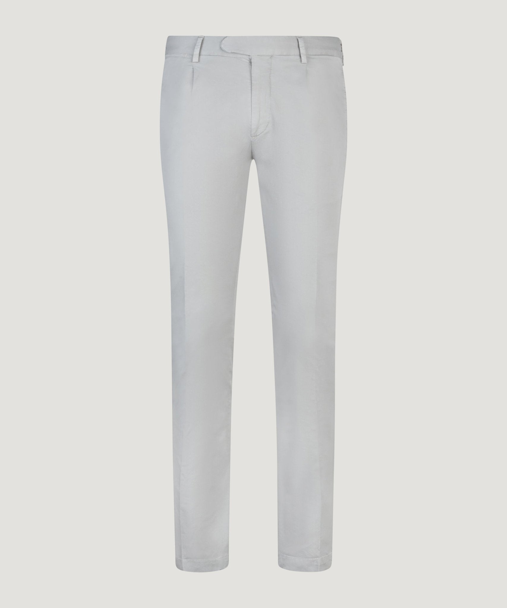 SOCI3TY Limited Fashion Chino slim 1 pleat katoen stretch lichtgrijs - THE SOCIETY SHOP