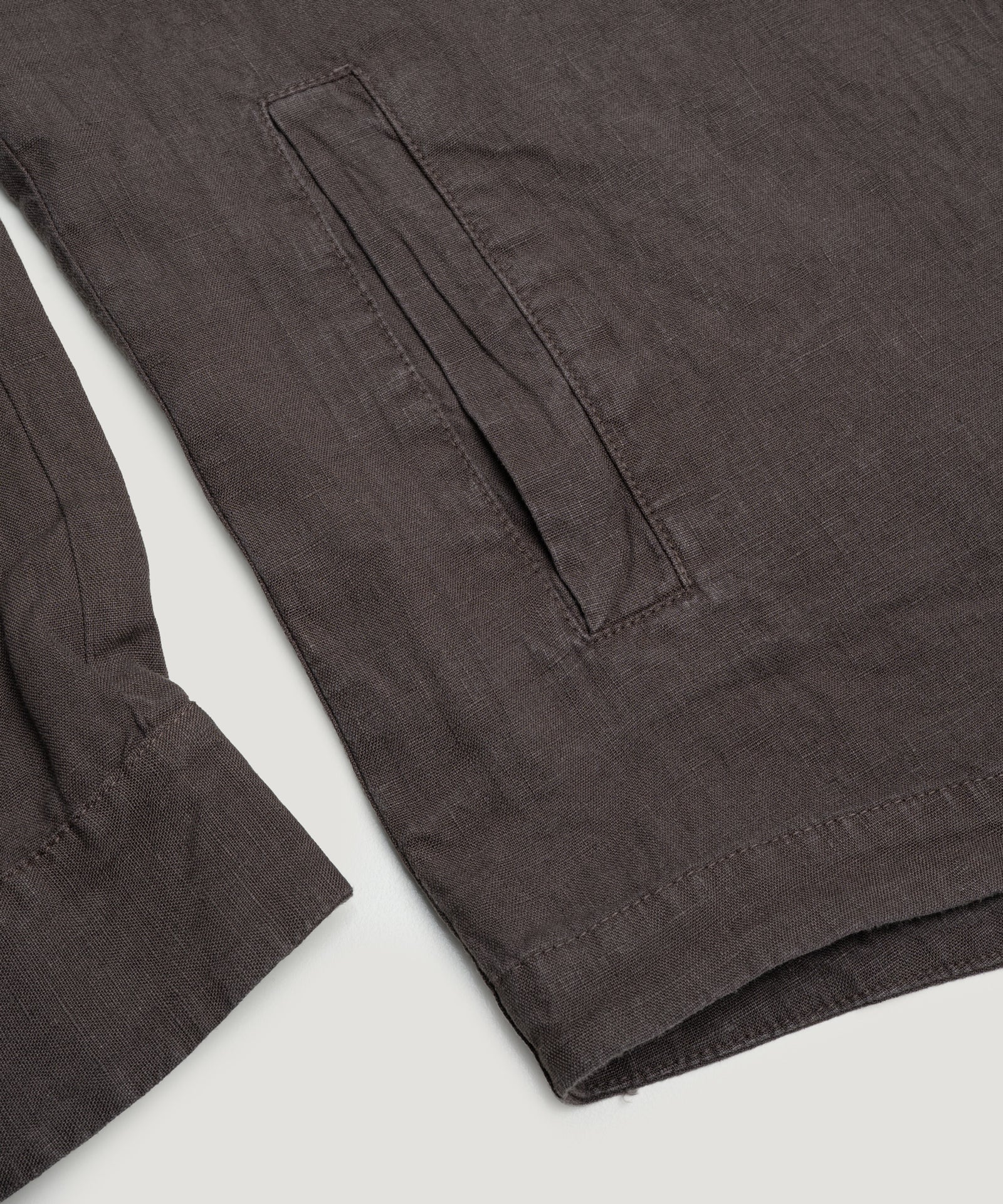 SOCI3TY Limited Fashion Coimbra overshirt gewassen linnen donkerbruin - THE SOCIETY SHOP