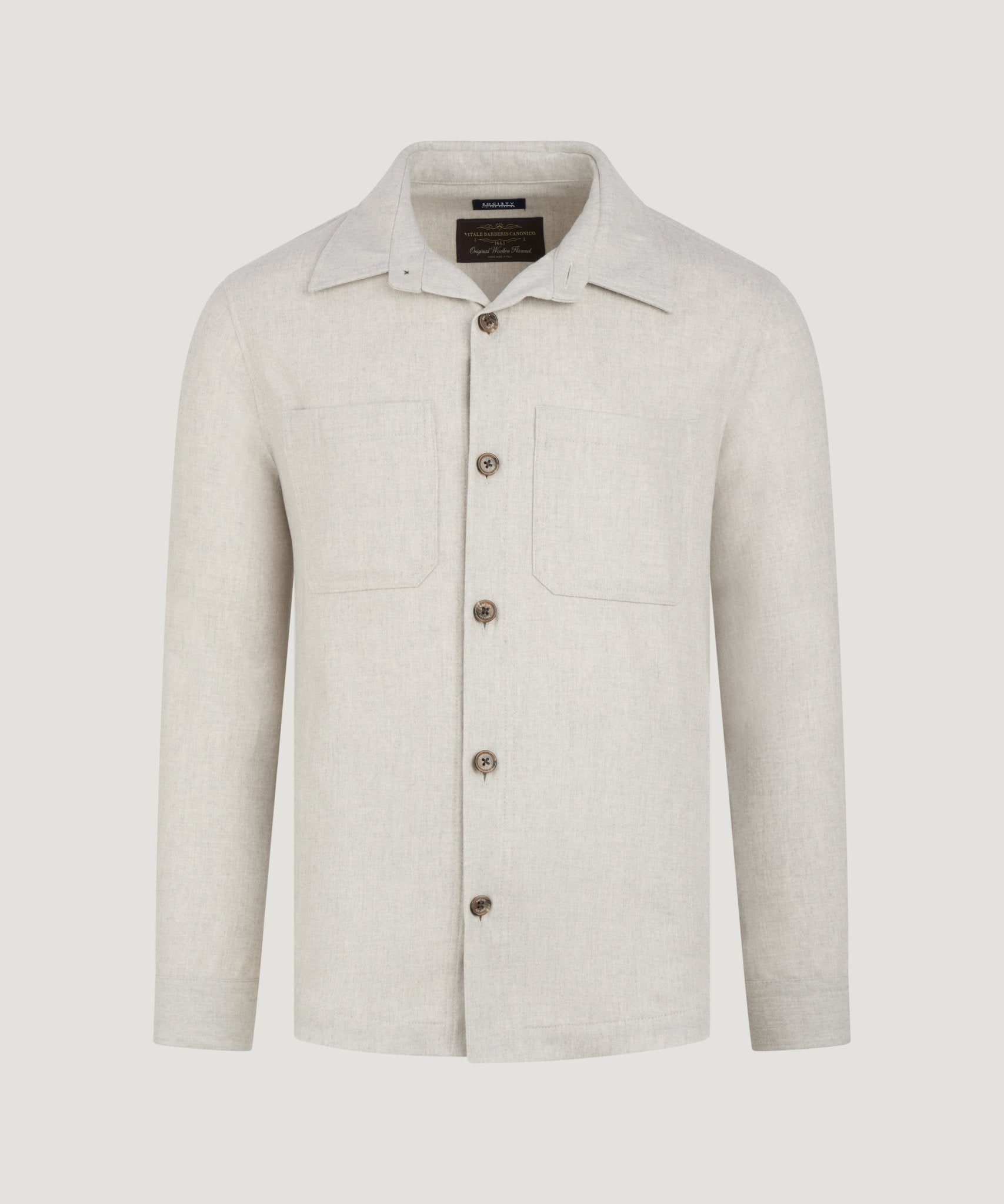 SOCI3TY Limited Coimbra overshirt wol beige - THE SOCIETY SHOP