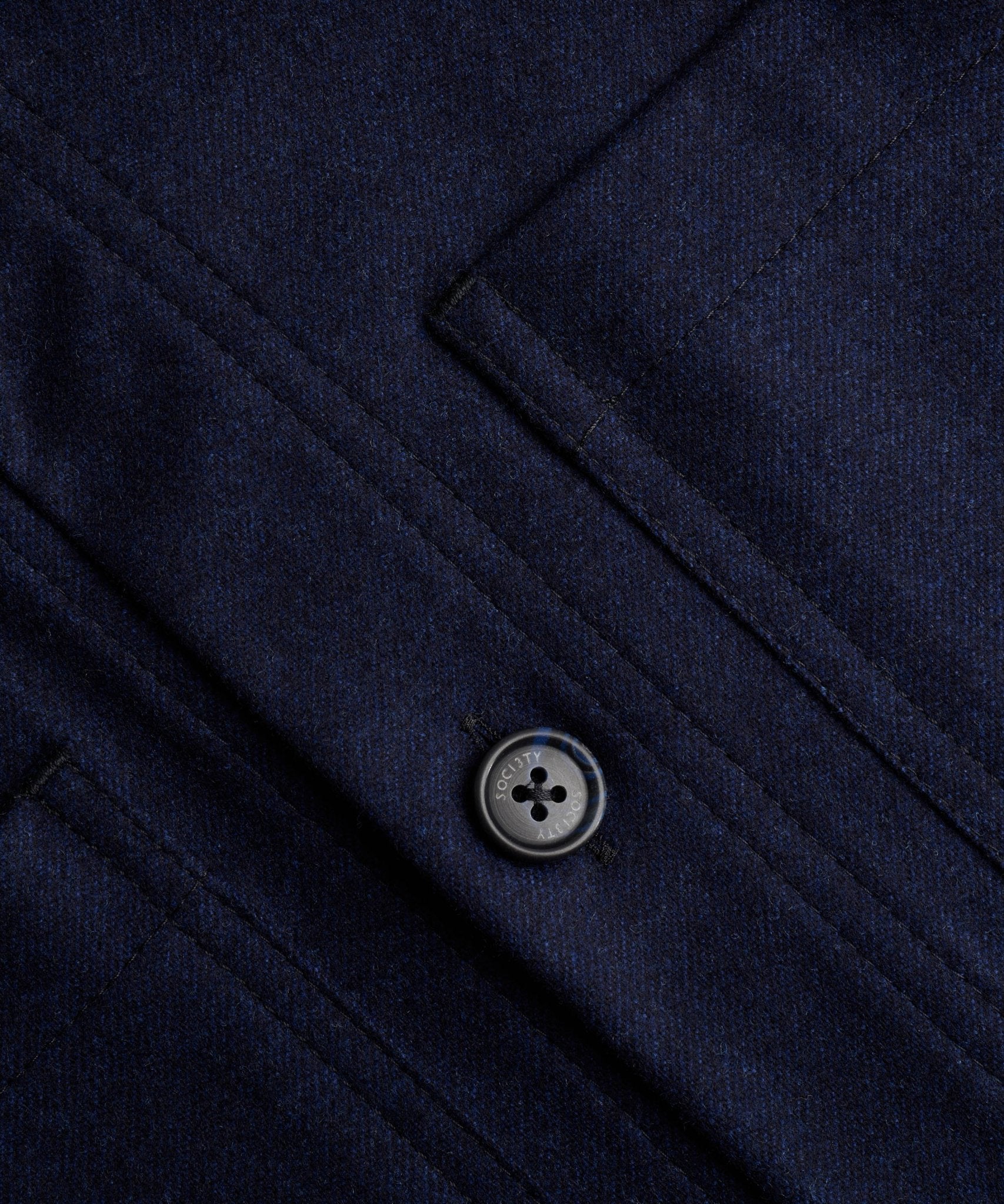 SOCI3TY Limited Coimbra overshirt wol donkerblauw - THE SOCIETY SHOP