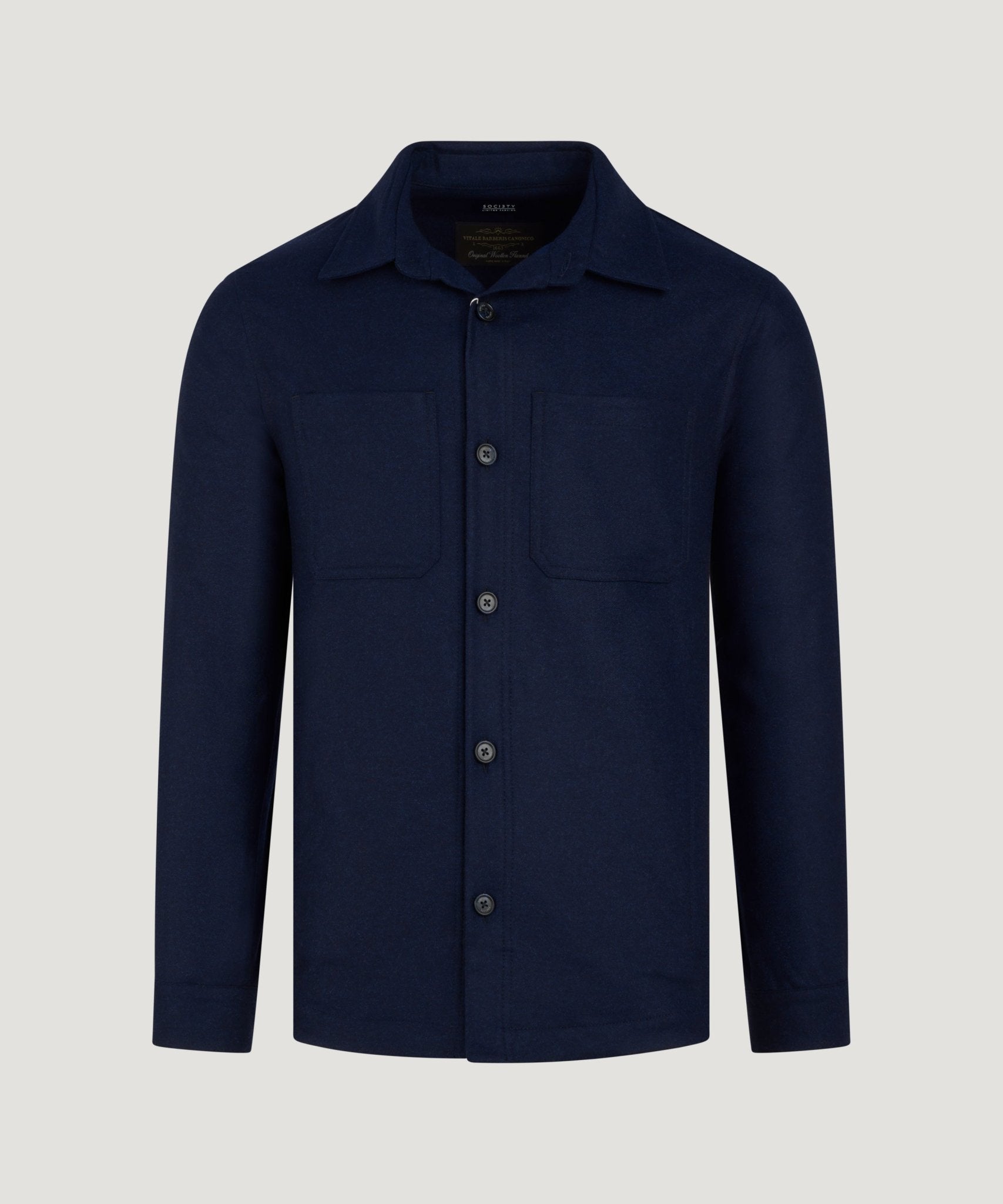 SOCI3TY Limited Coimbra overshirt wol donkerblauw - THE SOCIETY SHOP