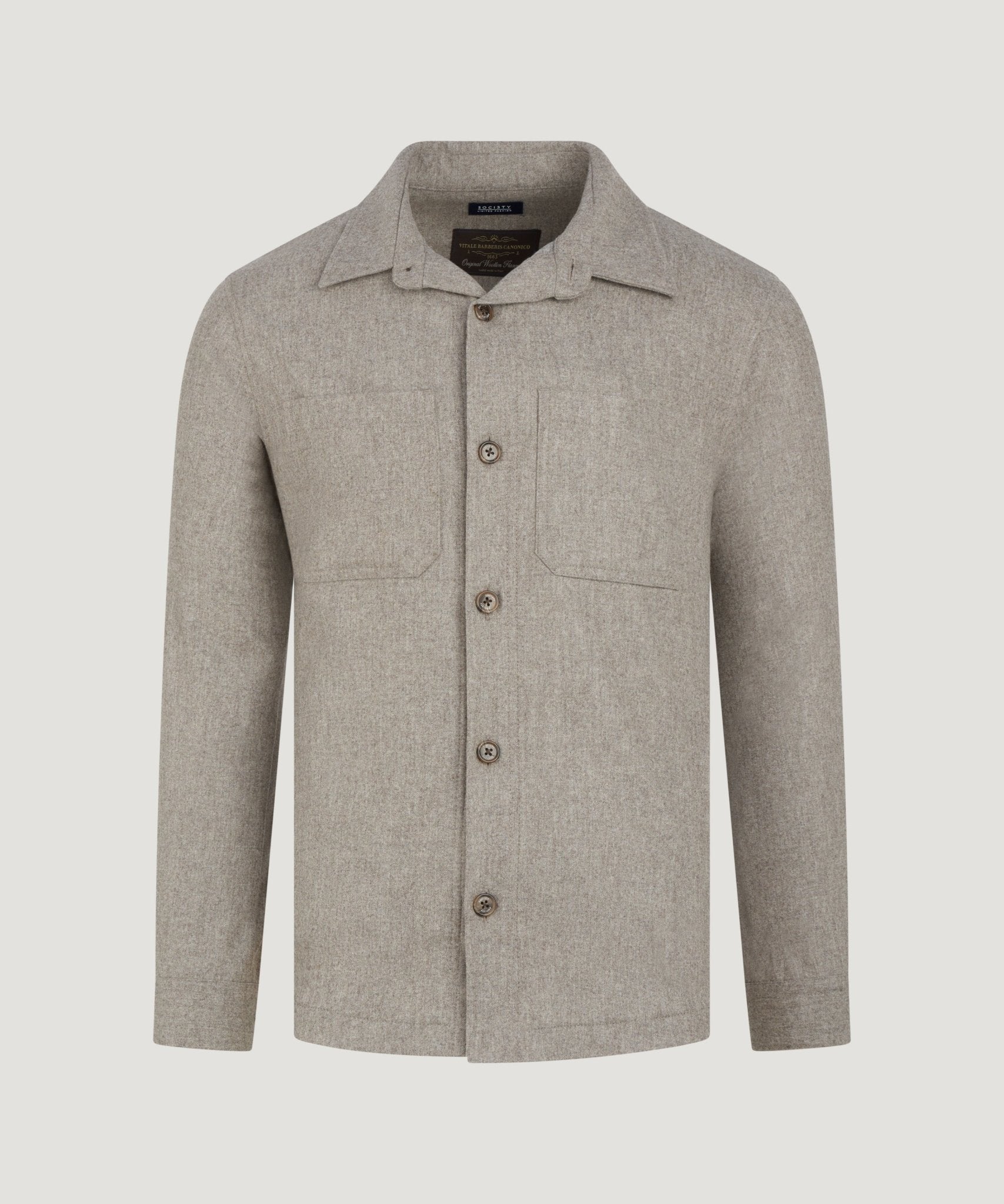 SOCI3TY Limited Coimbra overshirt wol lichtgrijs - THE SOCIETY SHOP