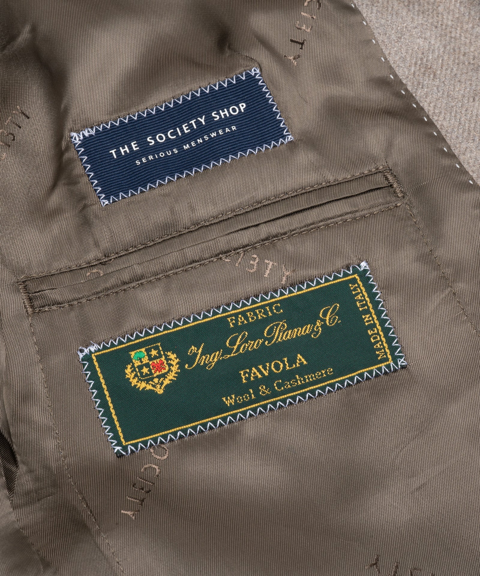 SOCI3TY Limited Fashion Colbert FAVOLA scheerwol/kasjmier taupe - THE SOCIETY SHOP