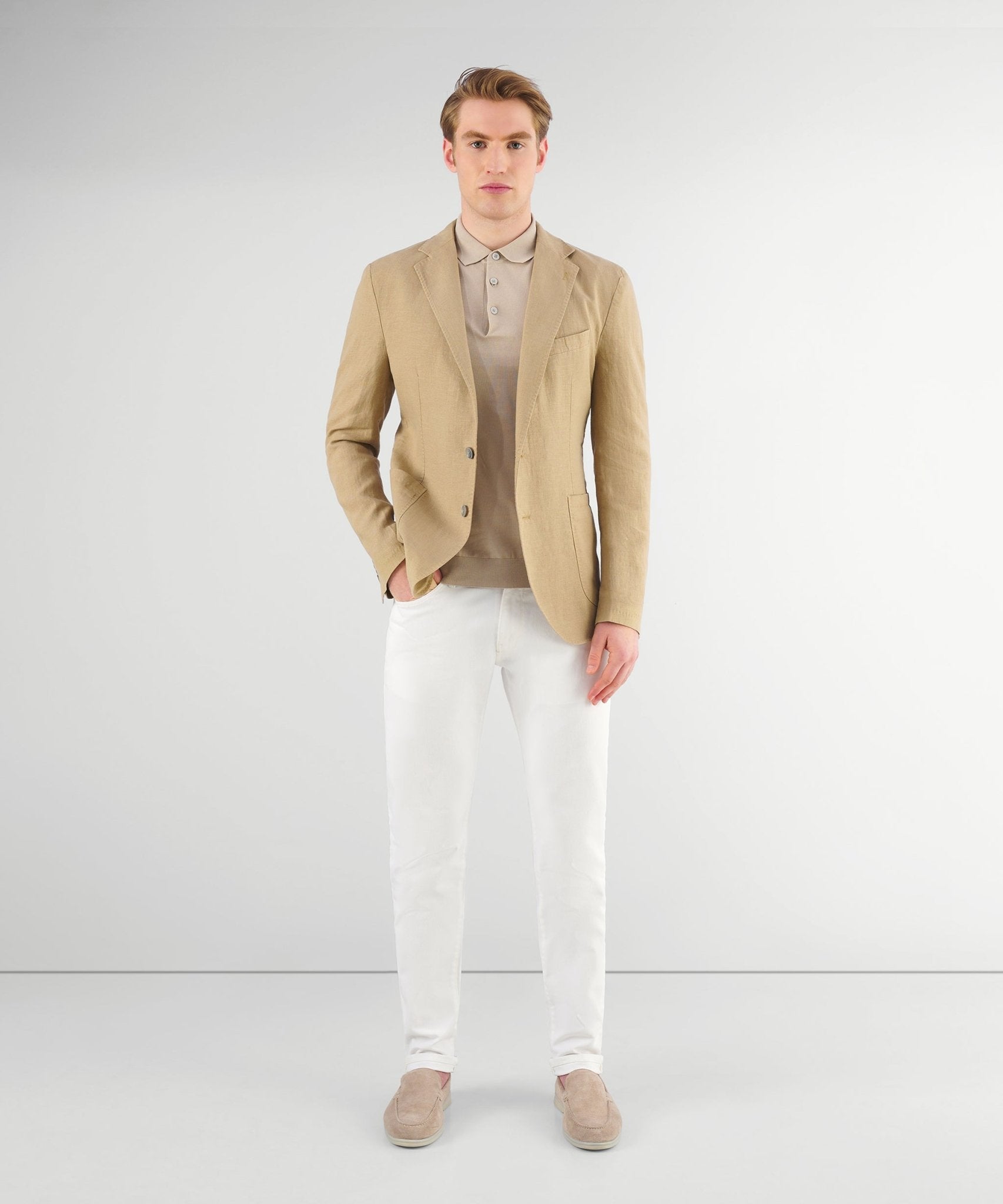SOCI3TY Colbert garment-dyed linnen beige - The Society Shop