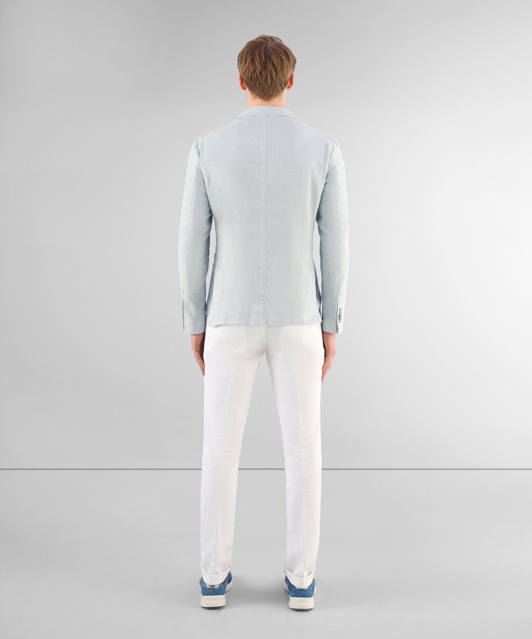 SOCI3TY Colbert garment-dyed linnen lichtgrijs - The Society Shop