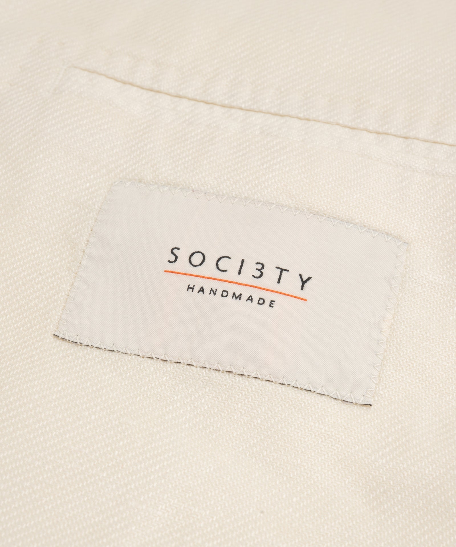 SOCI3TY Handmade Colbert garment - dyed linnen/katoen twill off - white - THE SOCIETY SHOP