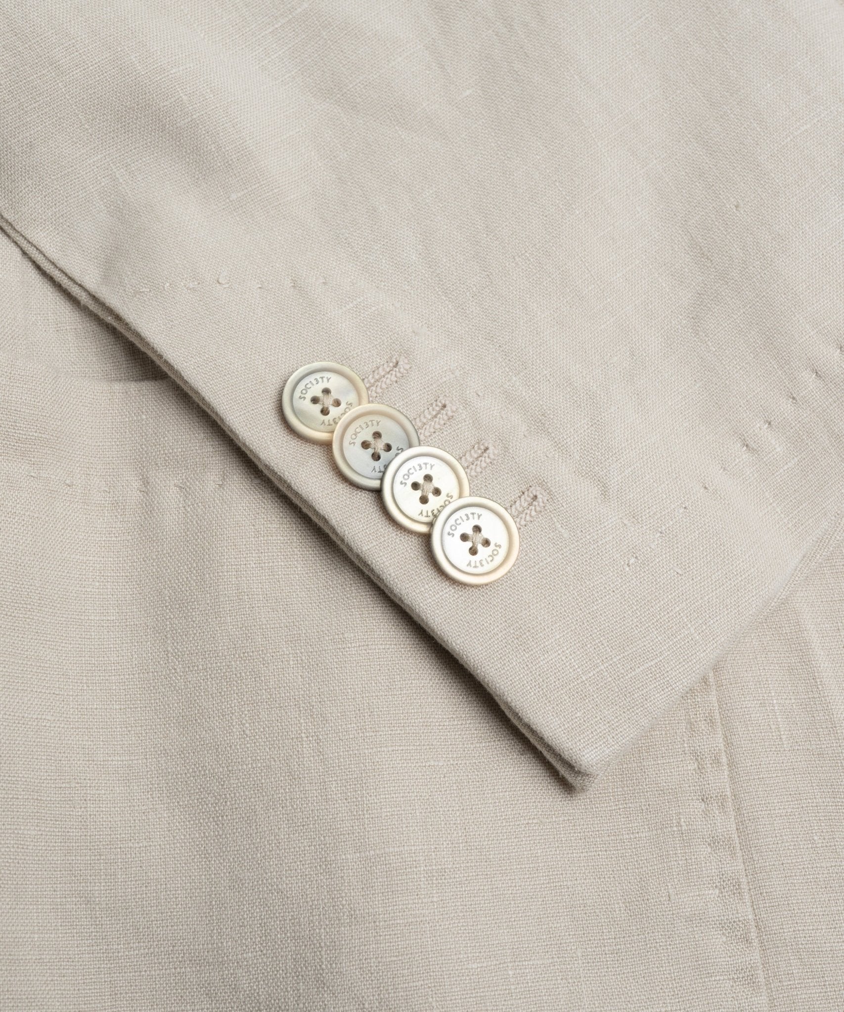 SOCI3TY Limited Fashion Colbert gewassen linnen beige - THE SOCIETY SHOP
