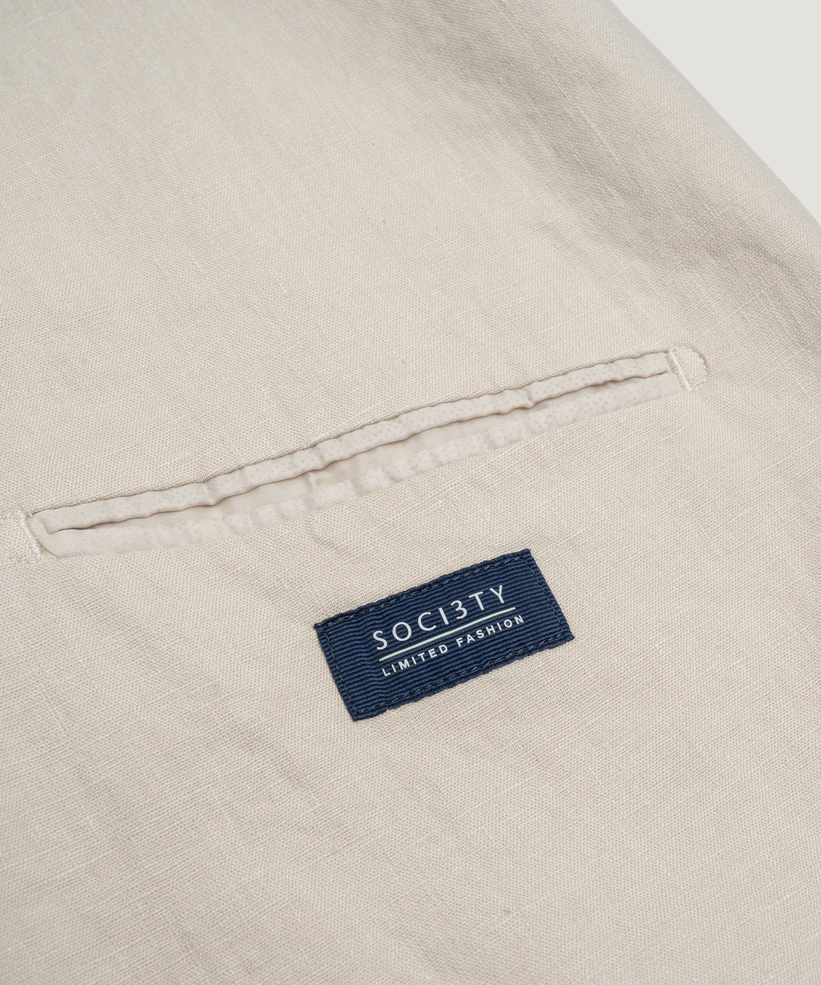 SOCI3TY Limited Fashion Colbert gewassen linnen beige - THE SOCIETY SHOP