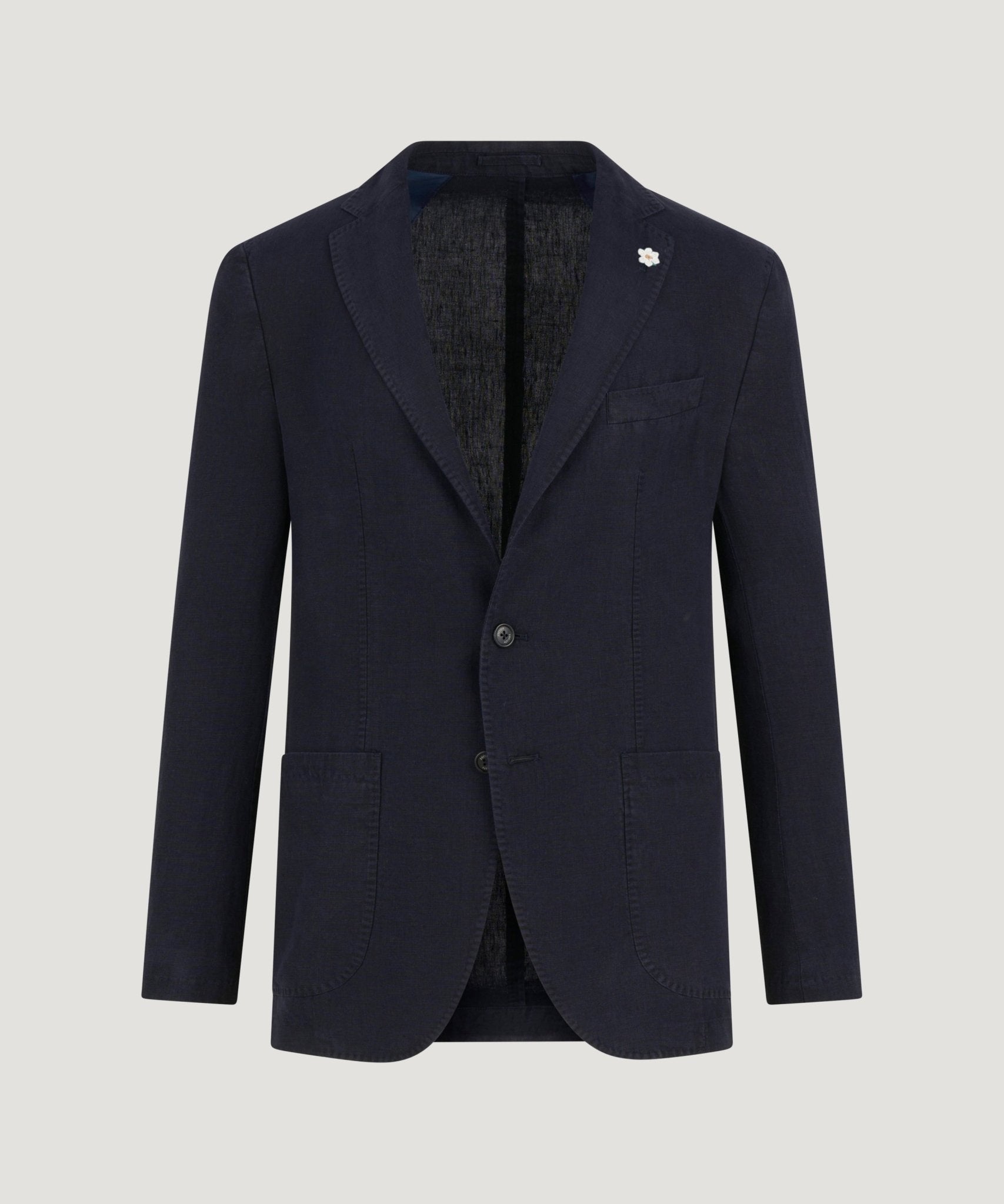 SOCI3TY Colbert gewassen linnen donkerblauw - THE SOCIETY SHOP