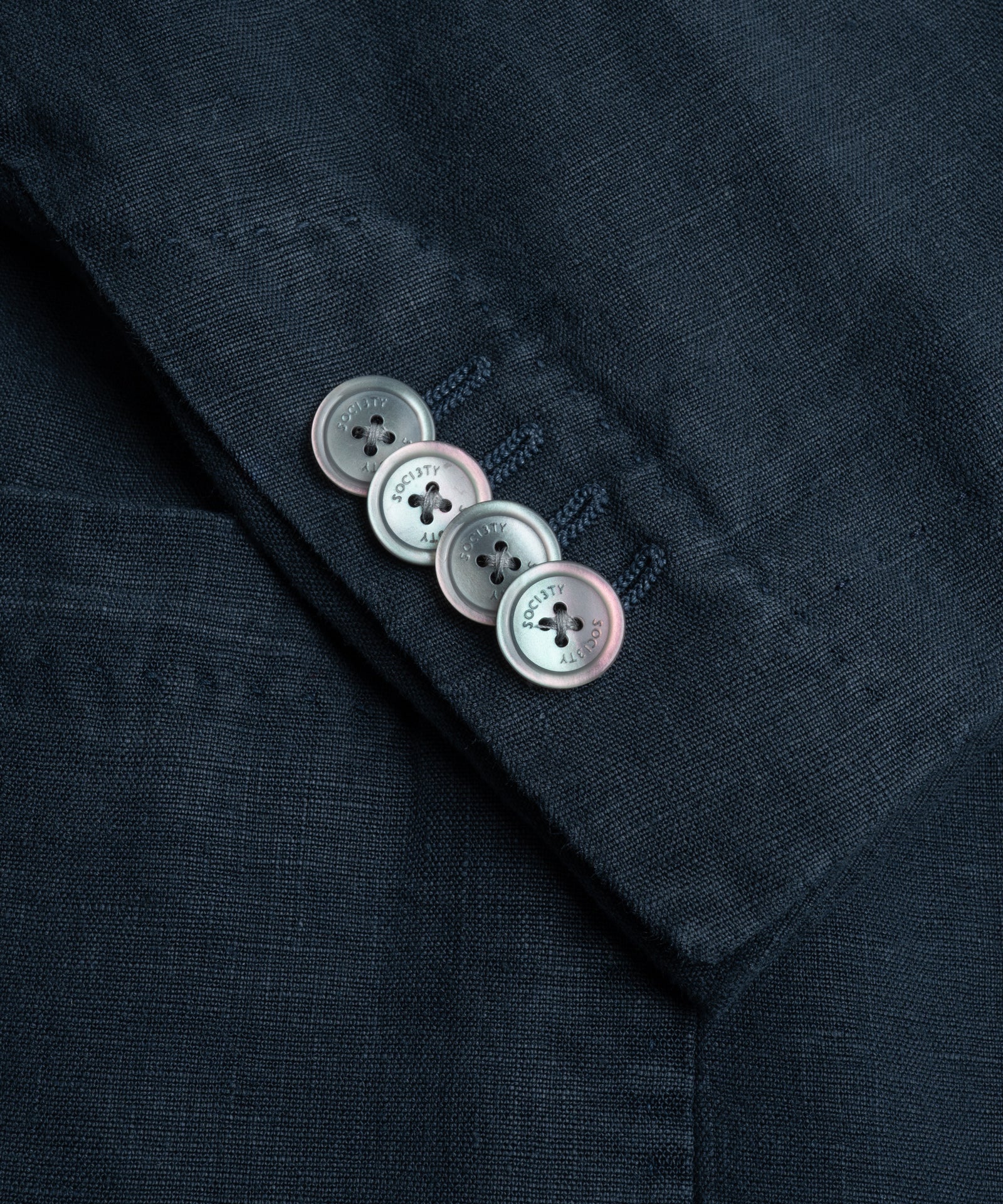 SOCI3TY Limited Fashion Colbert gewassen linnen donkerblauw - THE SOCIETY SHOP