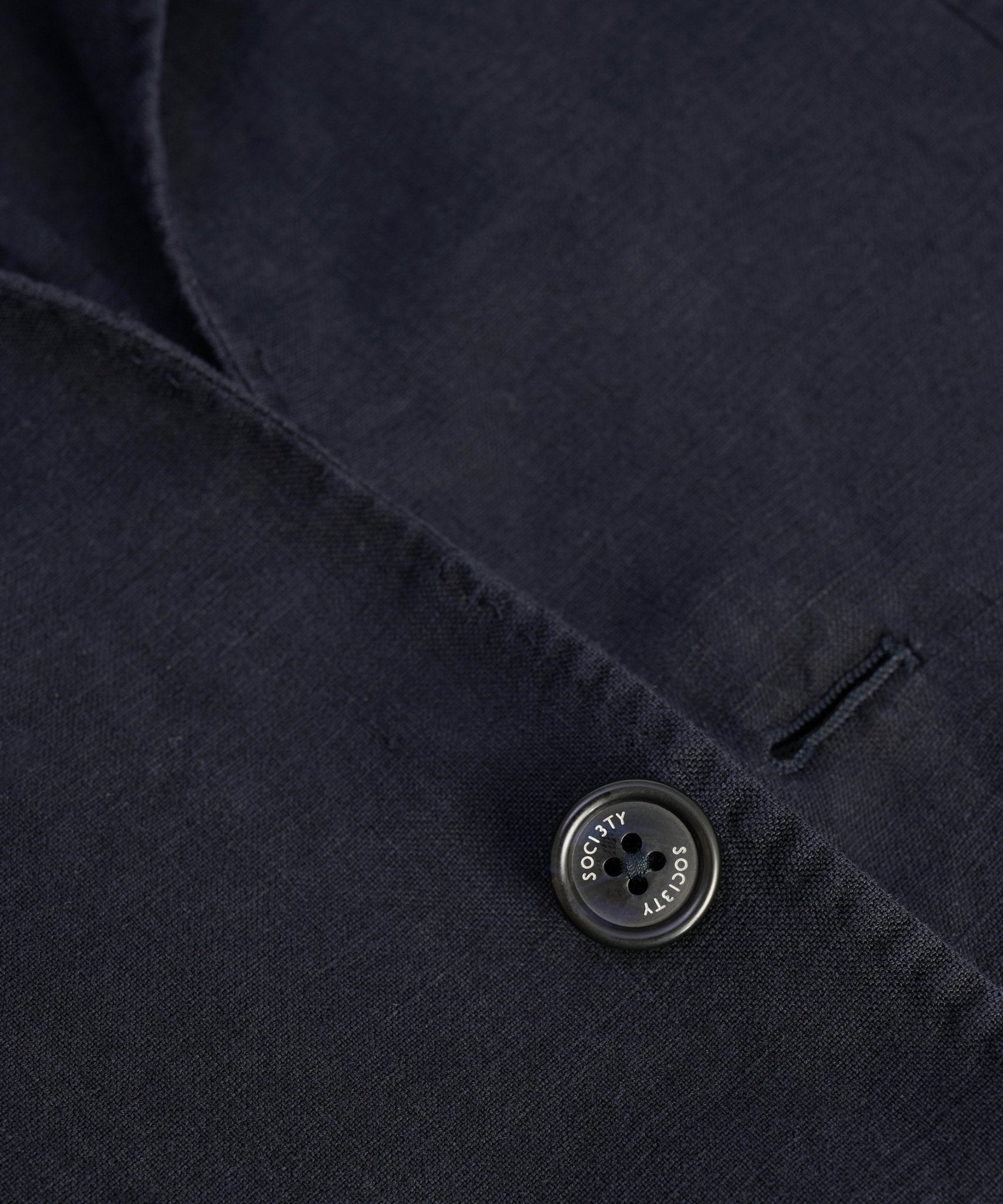 SOCI3TY Colbert gewassen linnen donkerblauw - THE SOCIETY SHOP