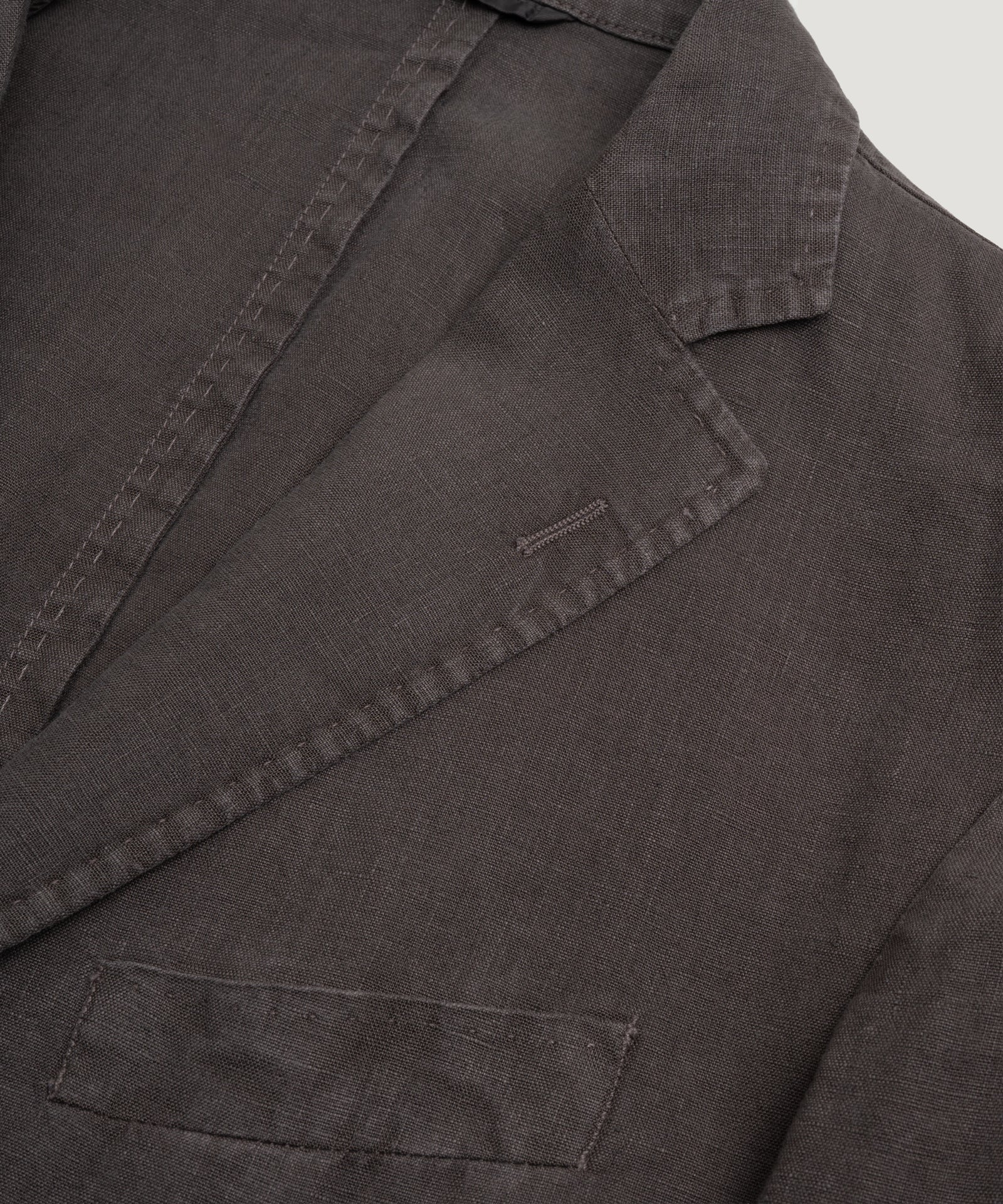 SOCI3TY Limited Fashion Colbert gewassen linnen donkerbruin - THE SOCIETY SHOP