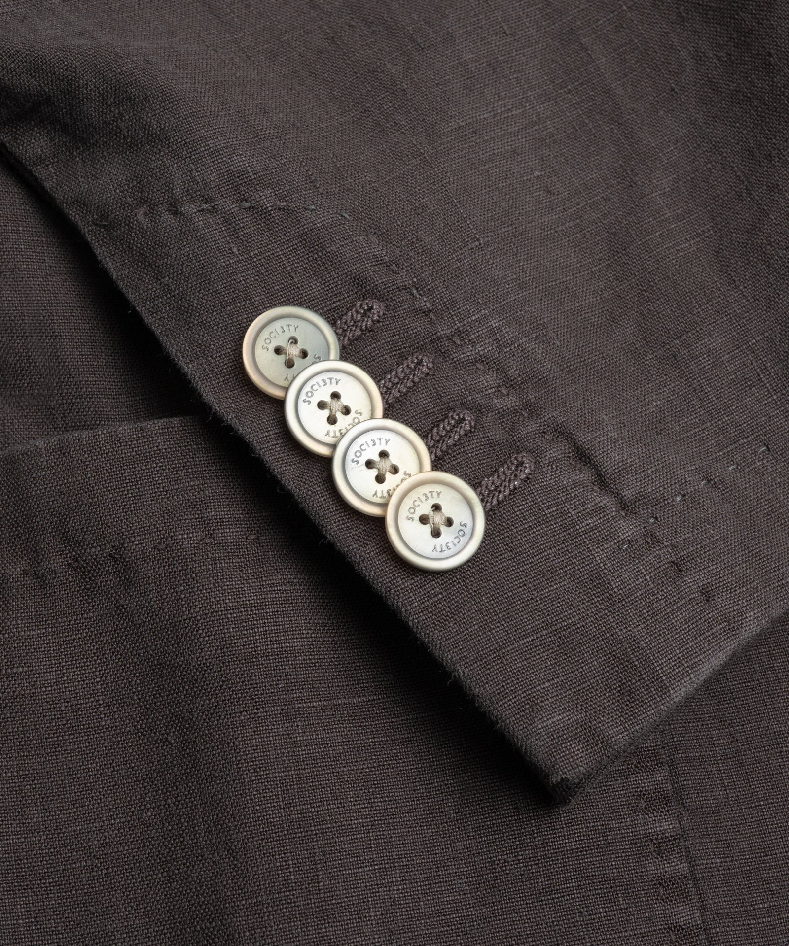 SOCI3TY Limited Fashion Colbert gewassen linnen donkerbruin - THE SOCIETY SHOP