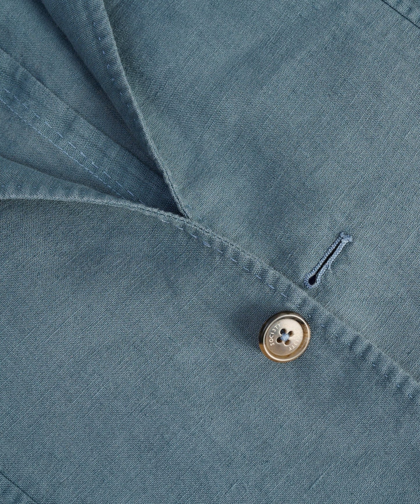 SOCI3TY Colbert gewassen linnen faded blue - THE SOCIETY SHOP